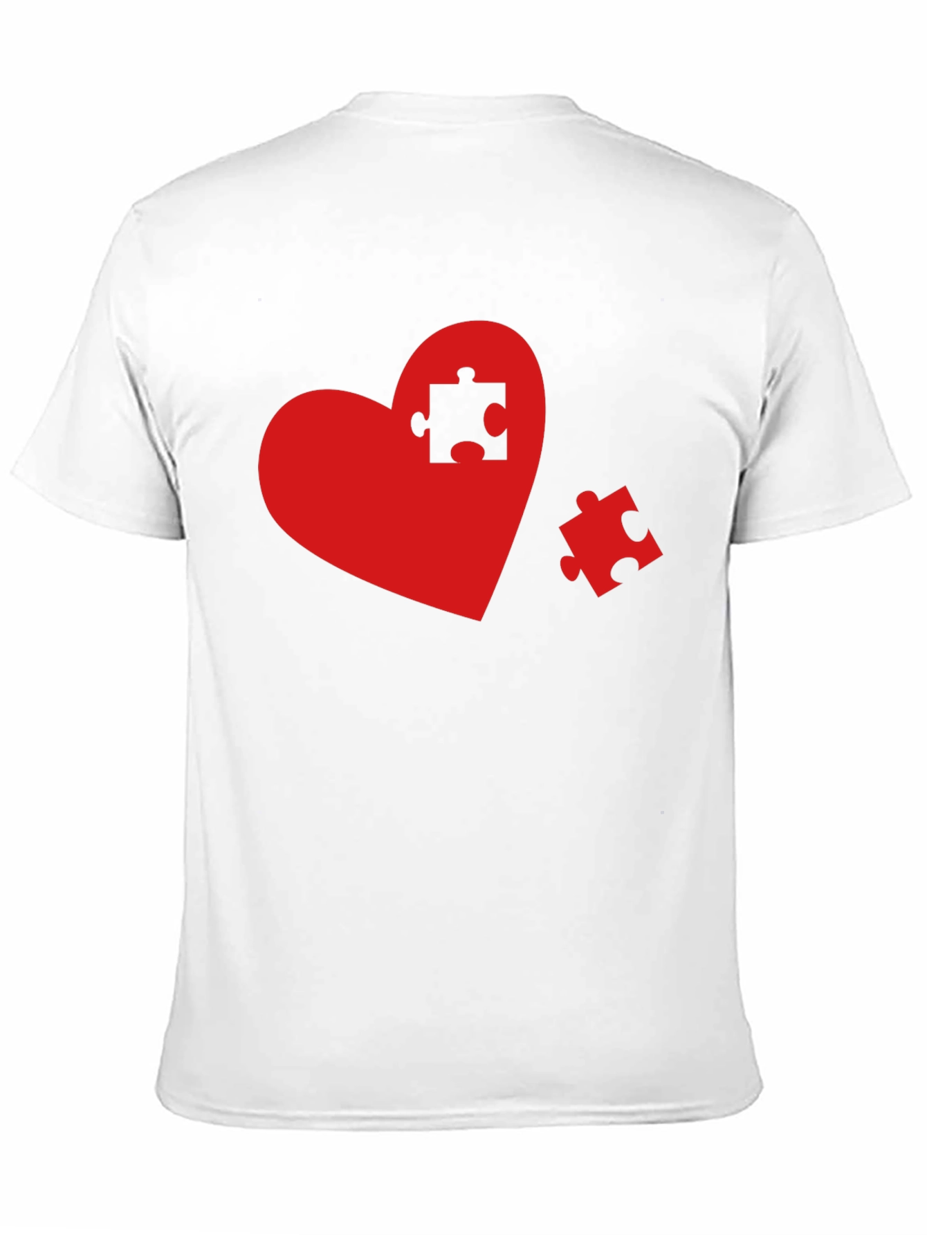 Heart Puzzle Piece Graphic Tee - Black