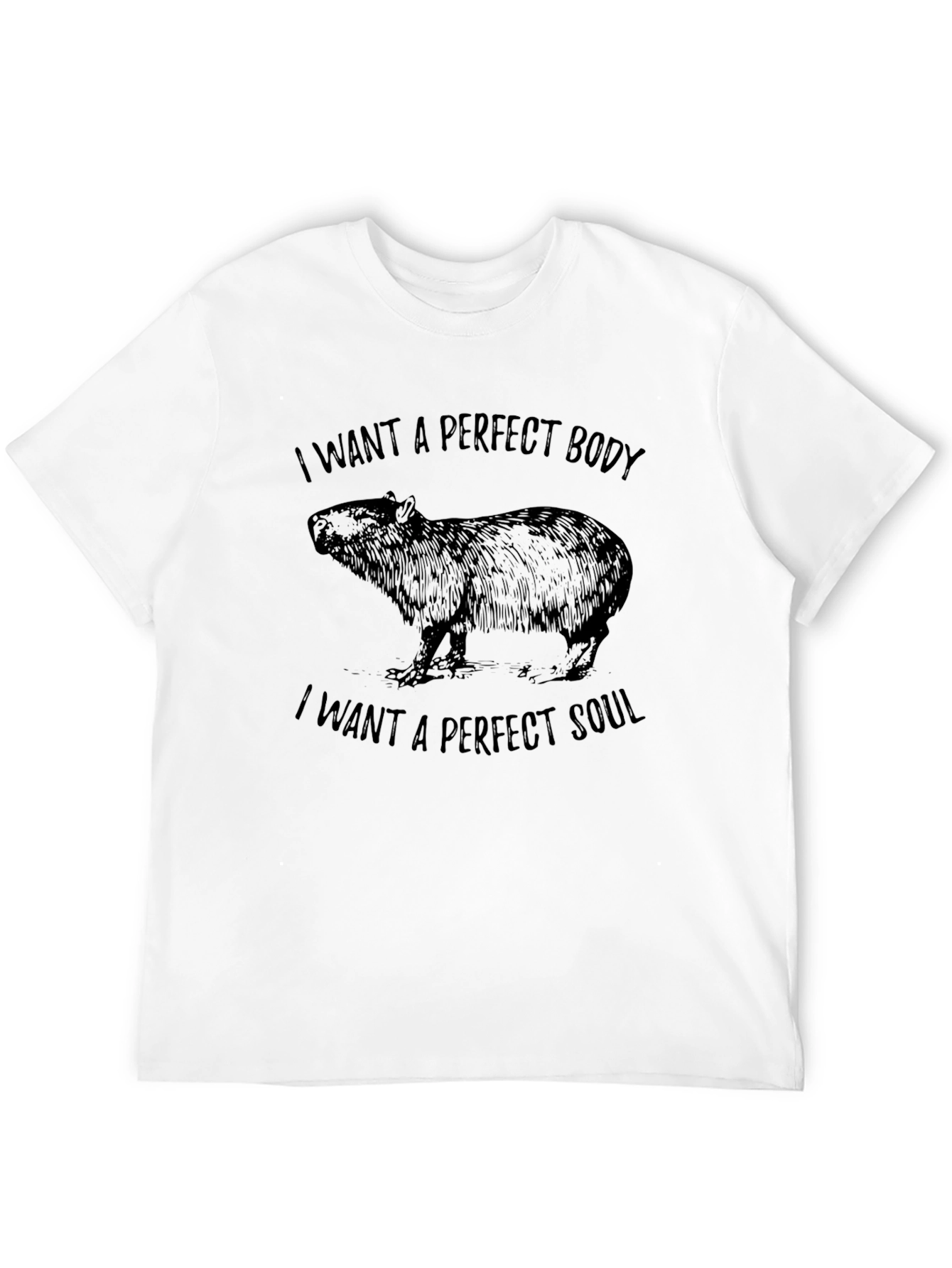 Capybara Perfect Body Soul Graphic Black Tee