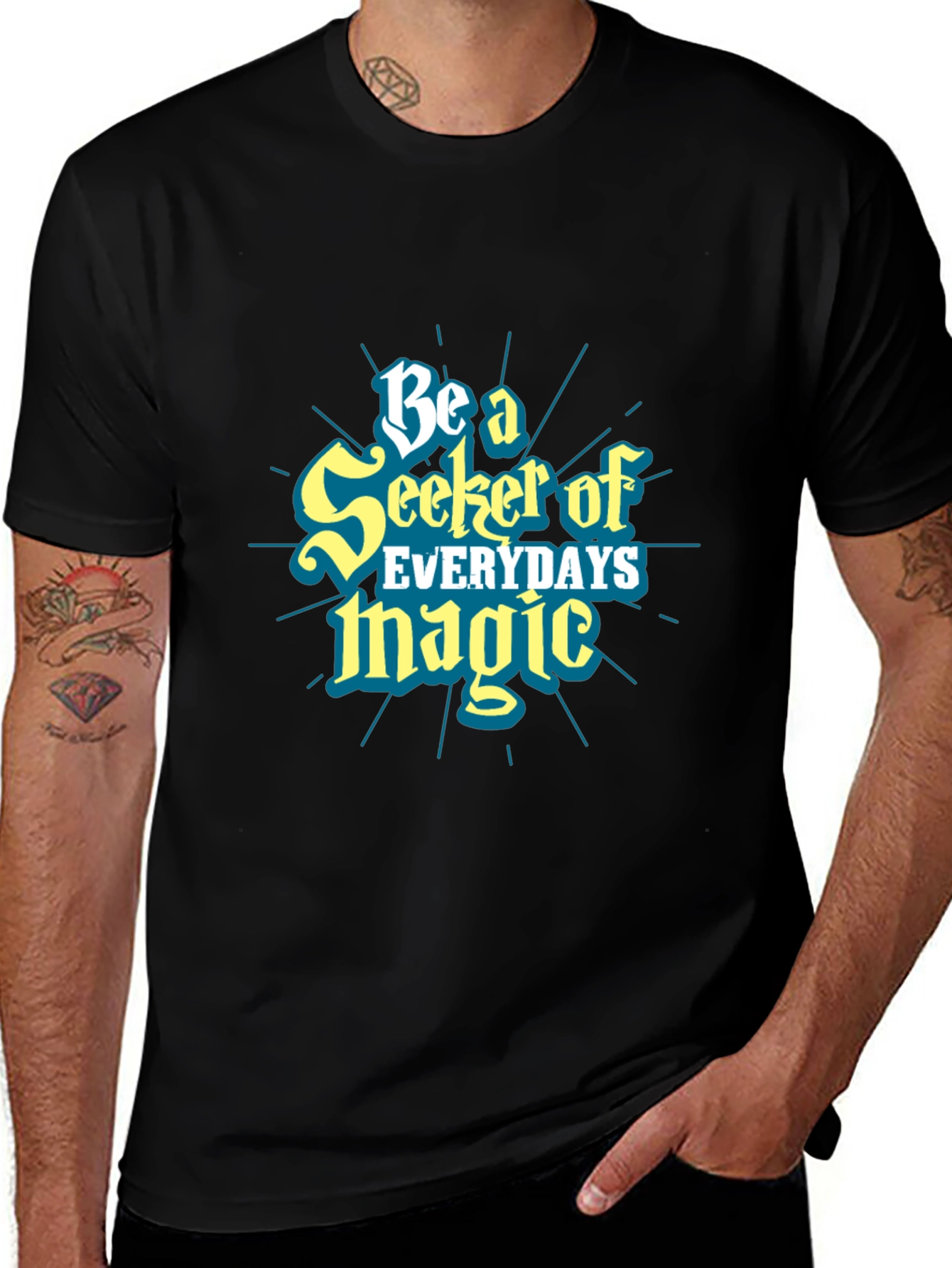 Seeker of Magic Graphic Tee - Black Cotton Shirt