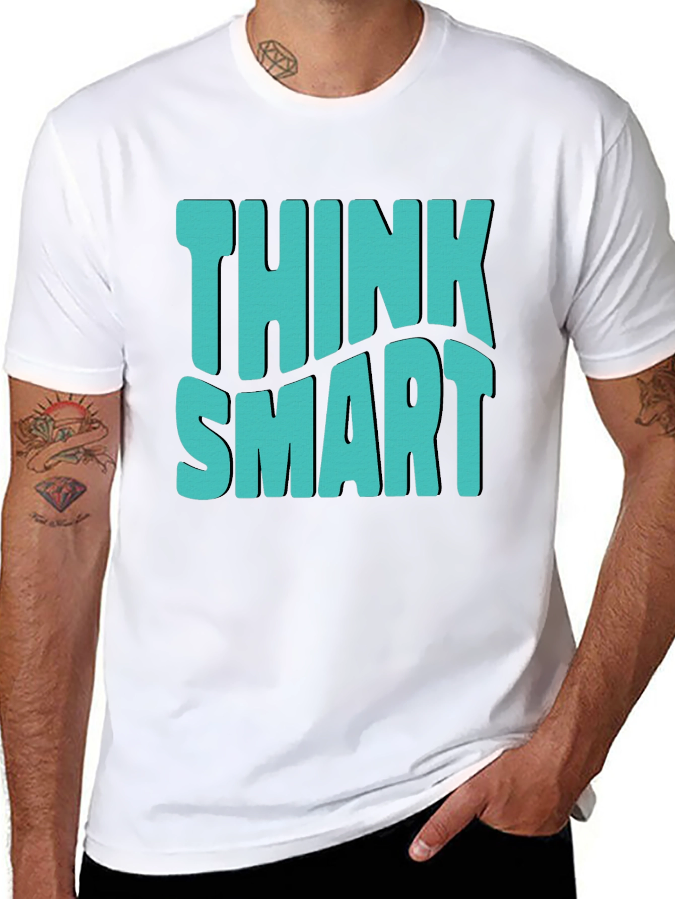 Think Smart Graphic Tee - Mens Casual T-Shirt