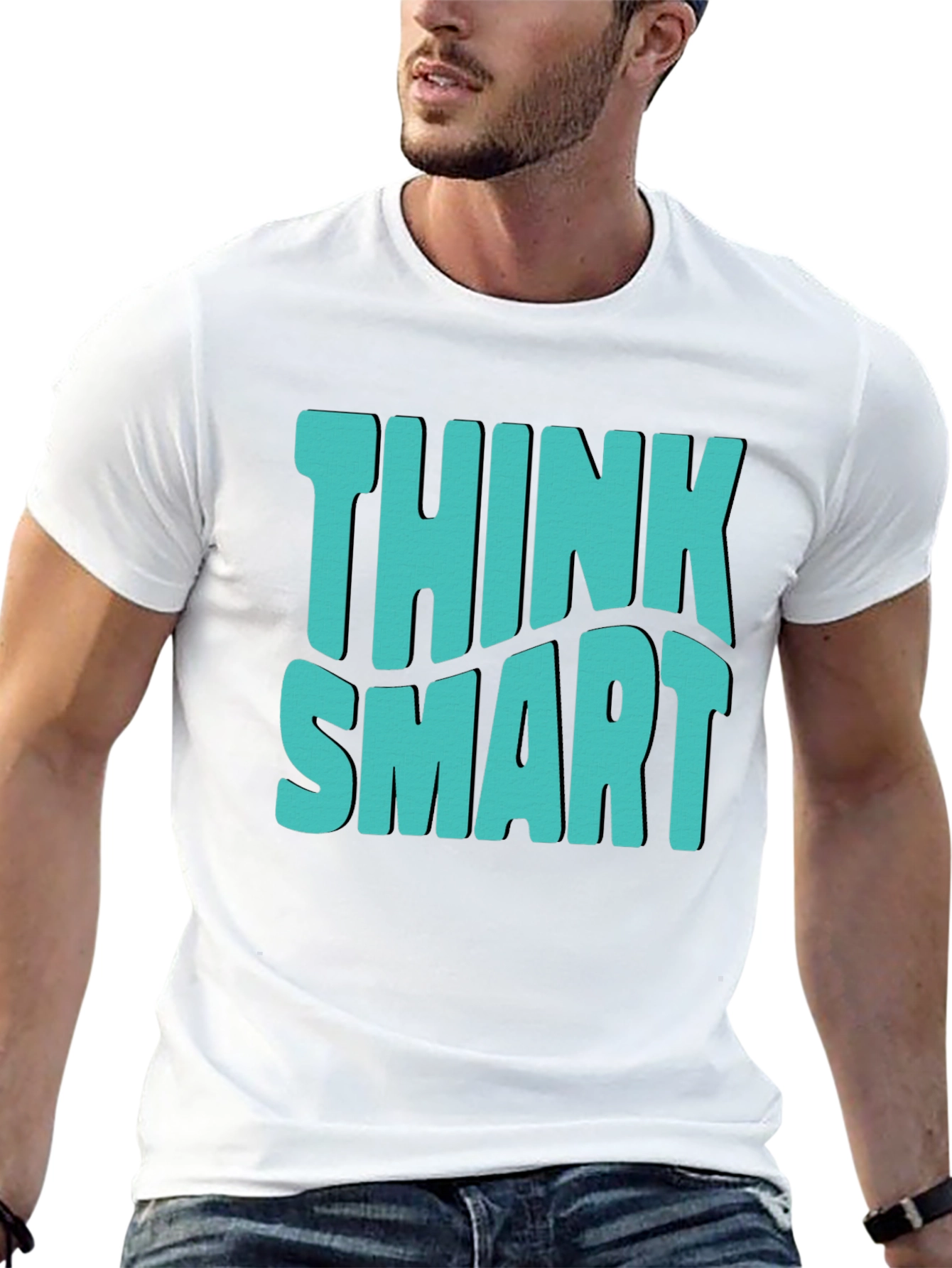 Think Smart Graphic Tee - Mens Casual T-Shirt