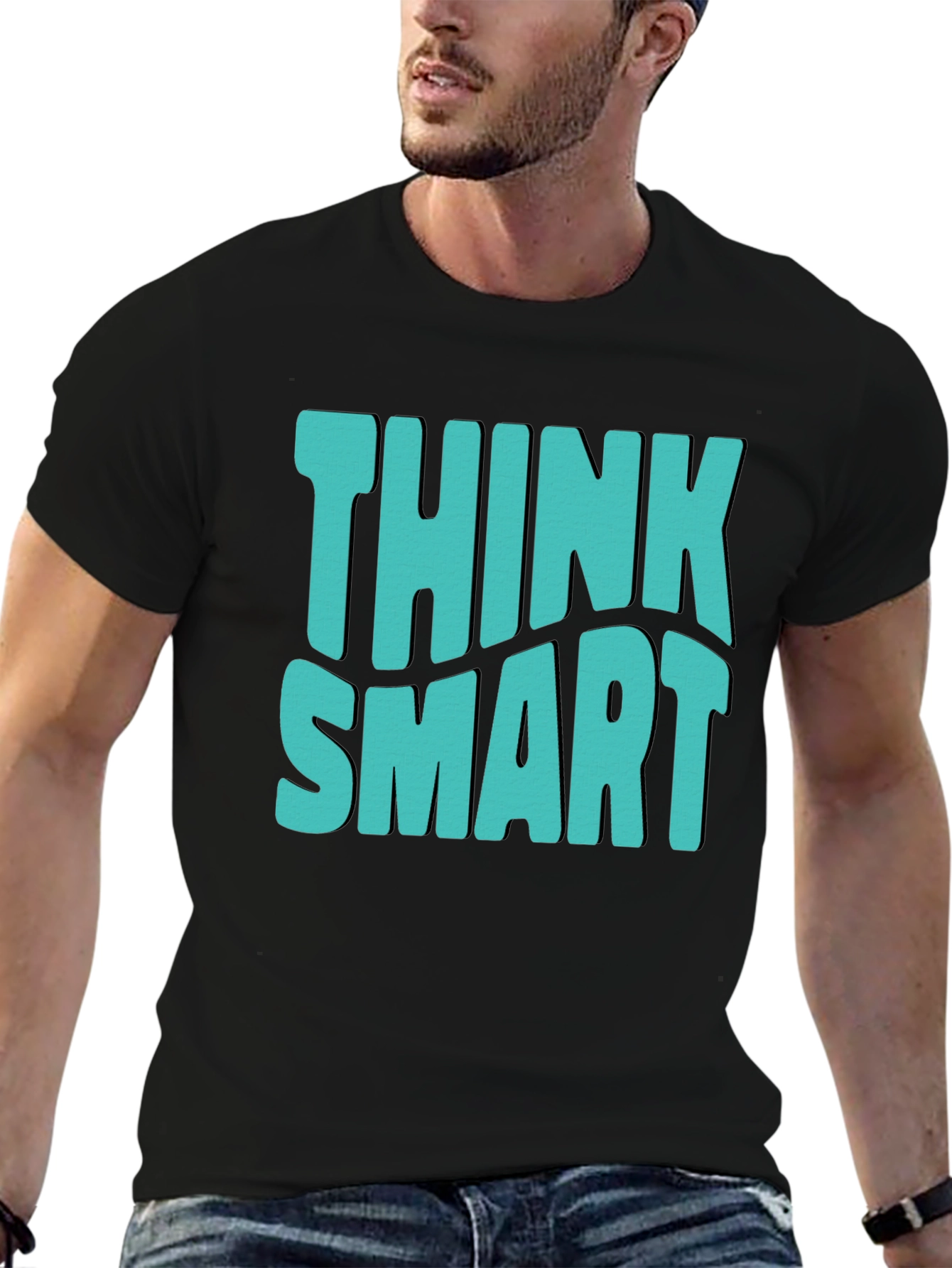 Think Smart Graphic Tee - Mens Casual T-Shirt