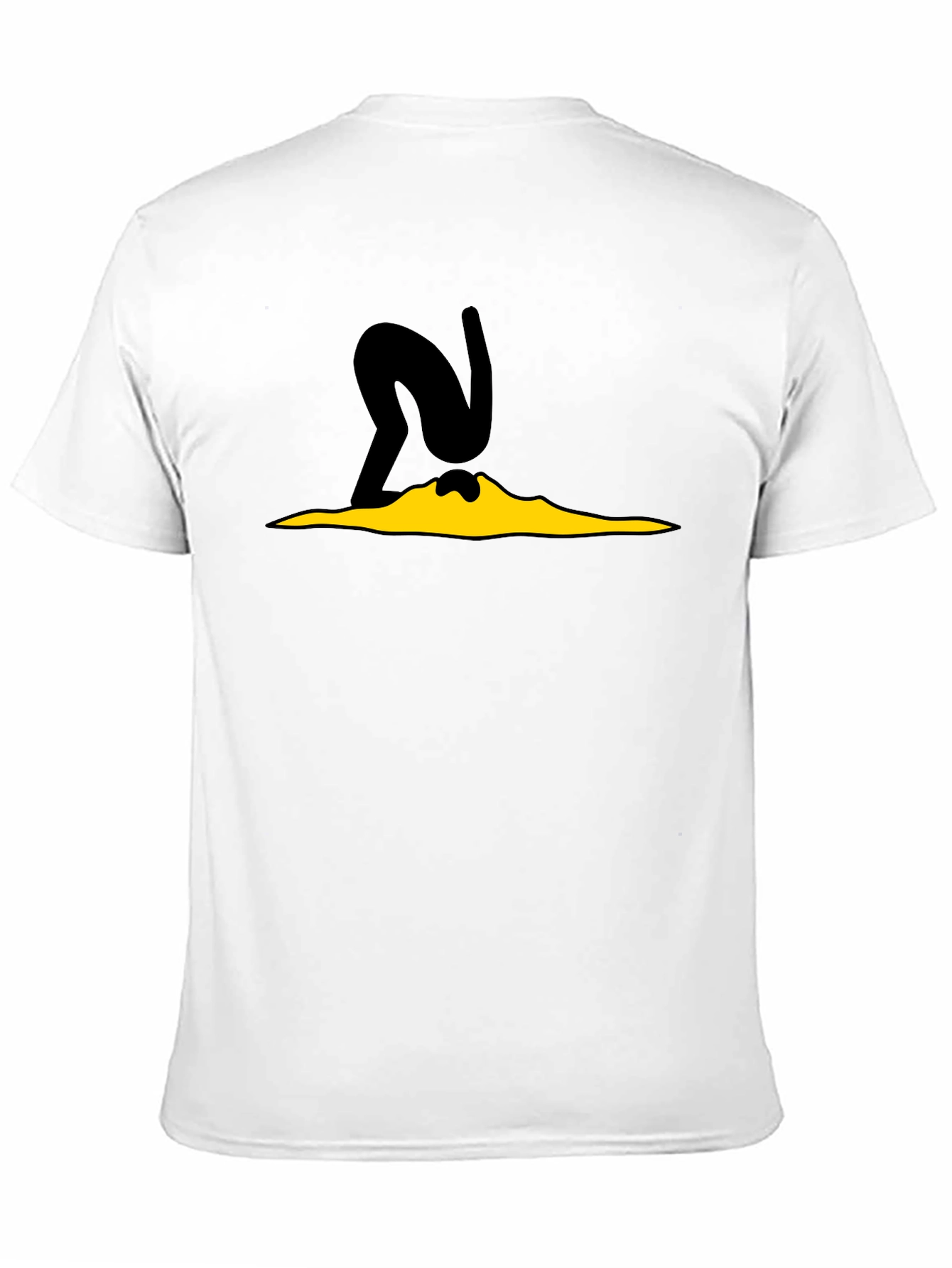 Black Tee with Diver Cartoon Graphic
