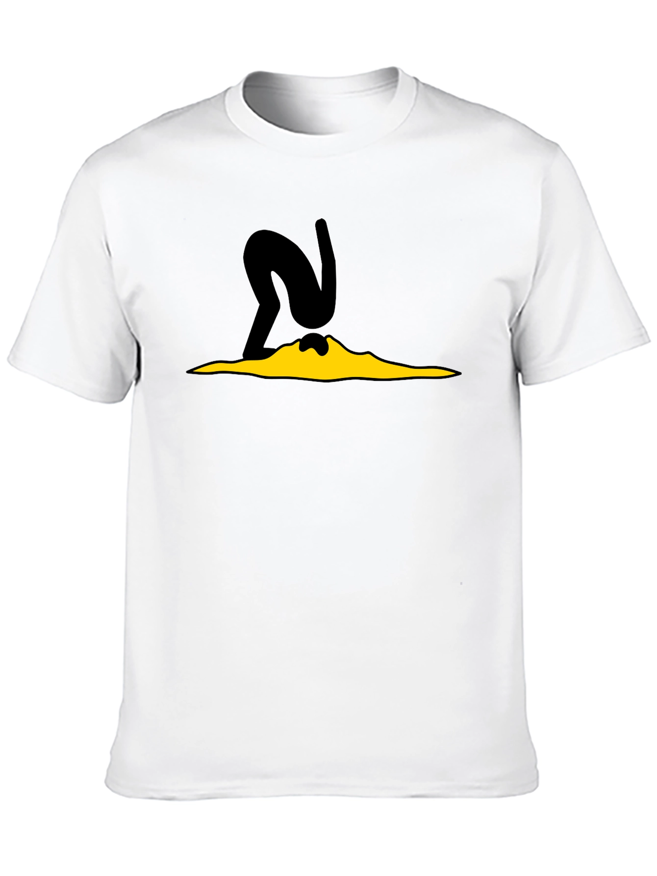 Black Tee with Diver Cartoon Graphic