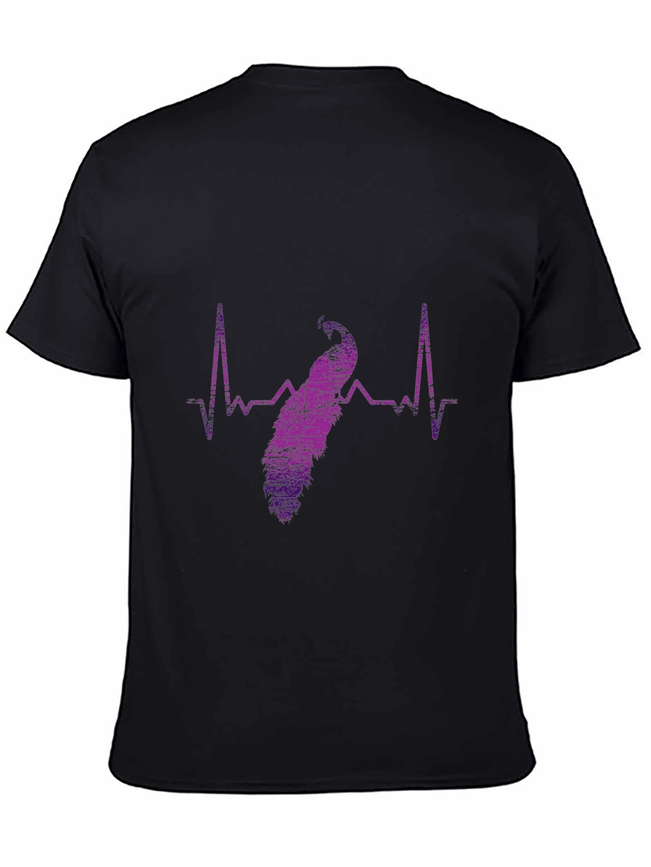 Peacock Heartbeat Graphic Tee - Stylish Mens T-Shirt