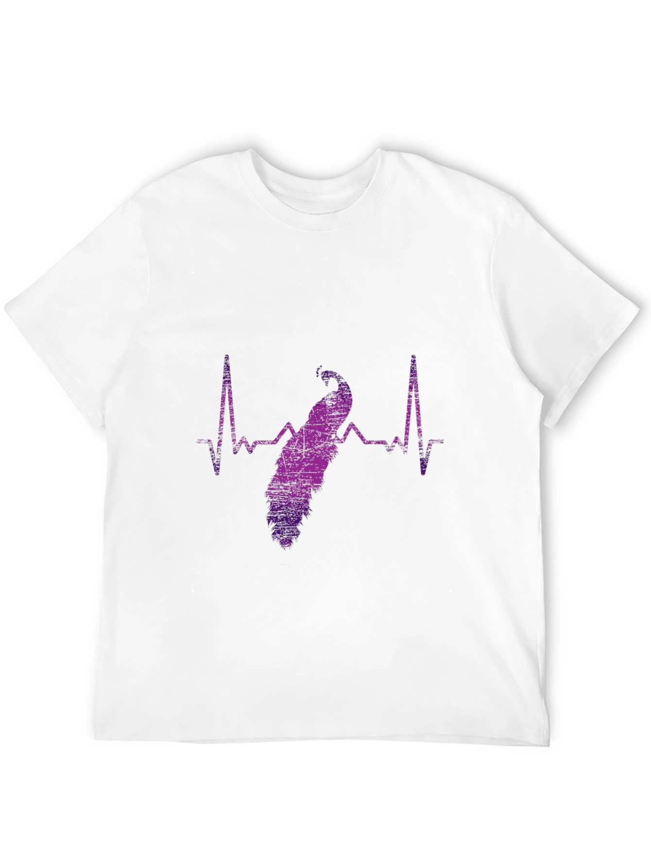 Peacock Heartbeat Graphic Tee - Stylish Mens T-Shirt