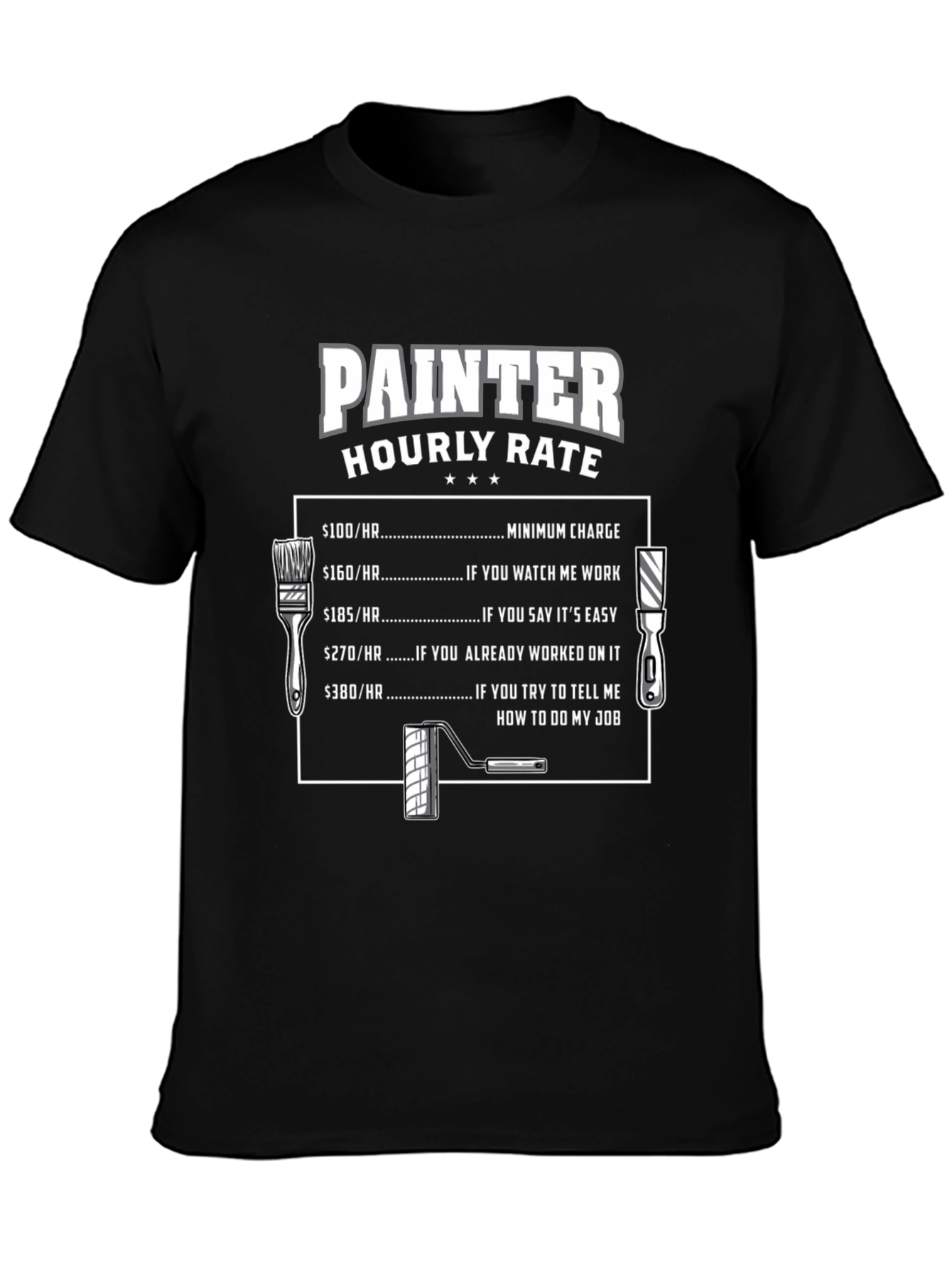 Painter Hourly Rate T-Shirt - Funny Painter Gift