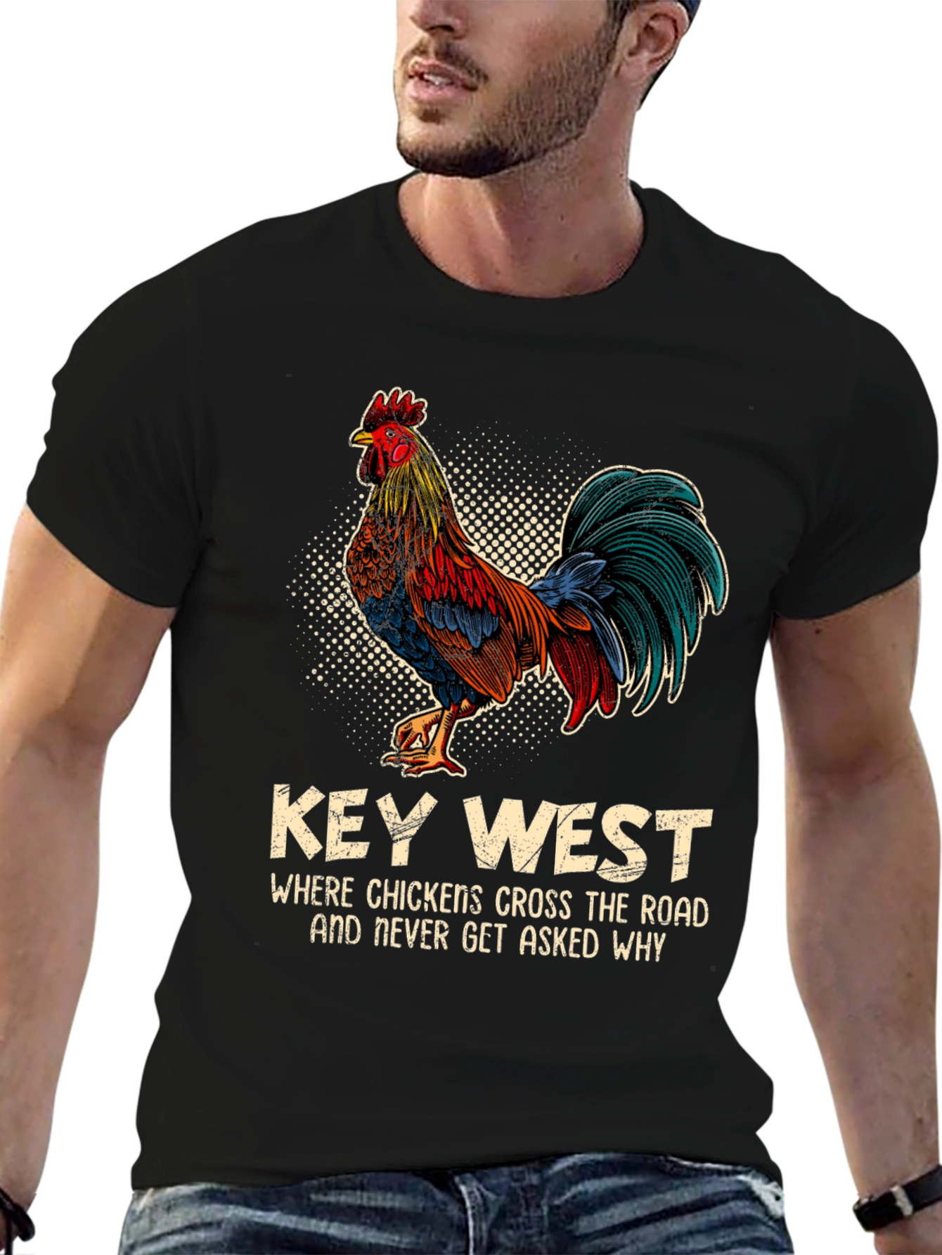 Key West Chicken T-Shirt - Funny Graphic Tee