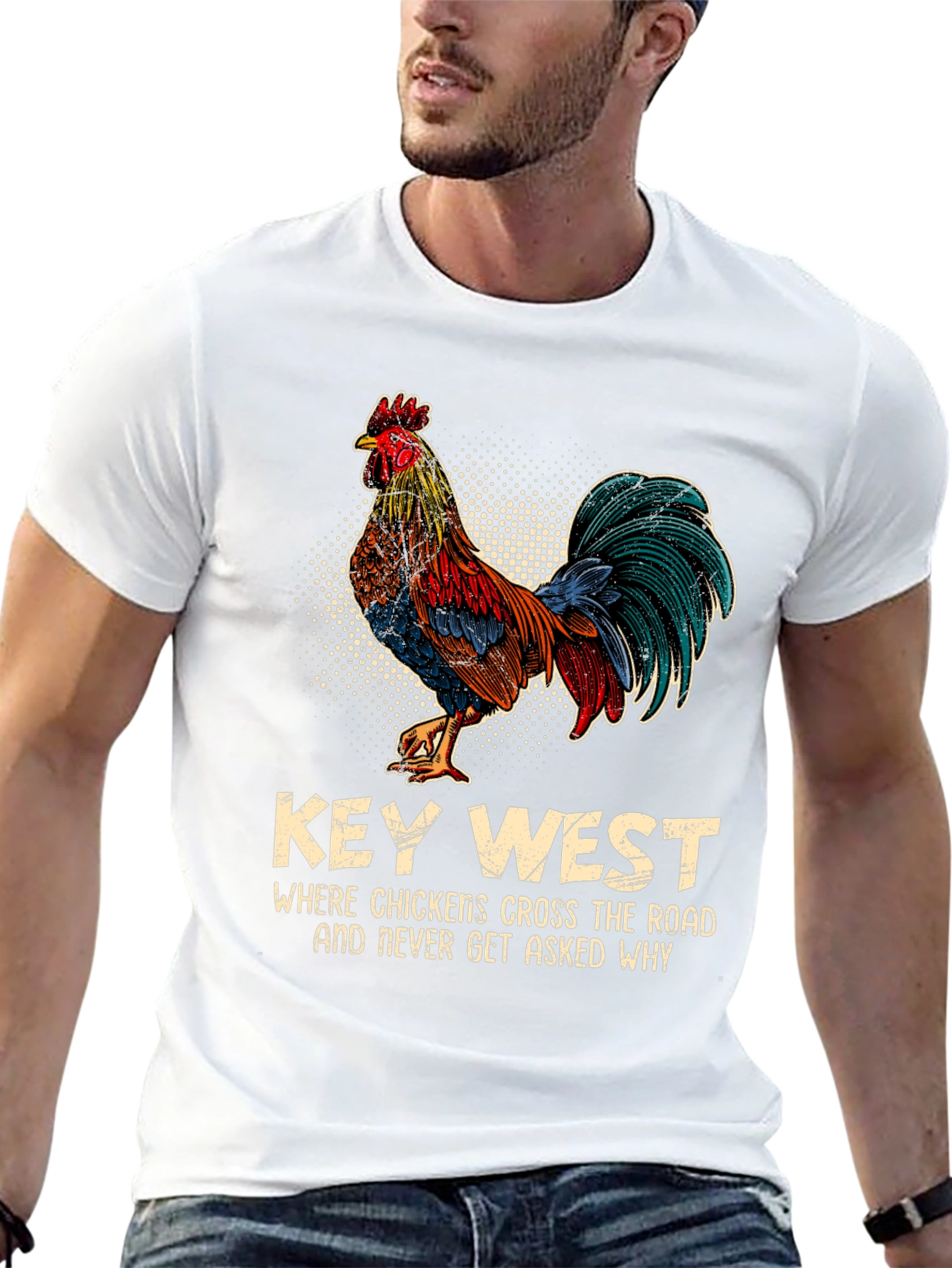 Key West Chicken T-Shirt - Funny Graphic Tee