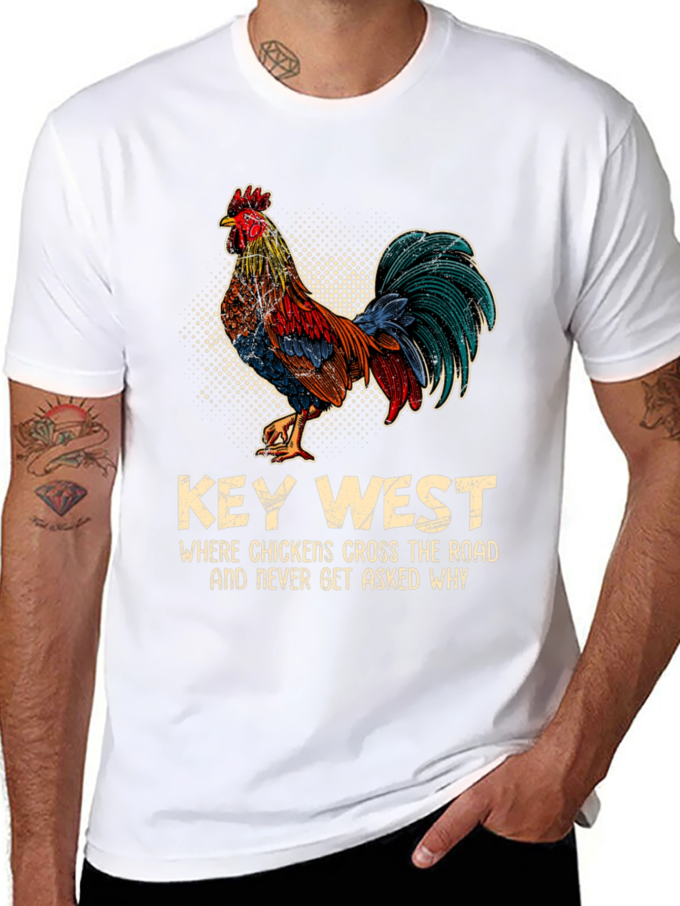 Key West Chicken T-Shirt - Funny Graphic Tee