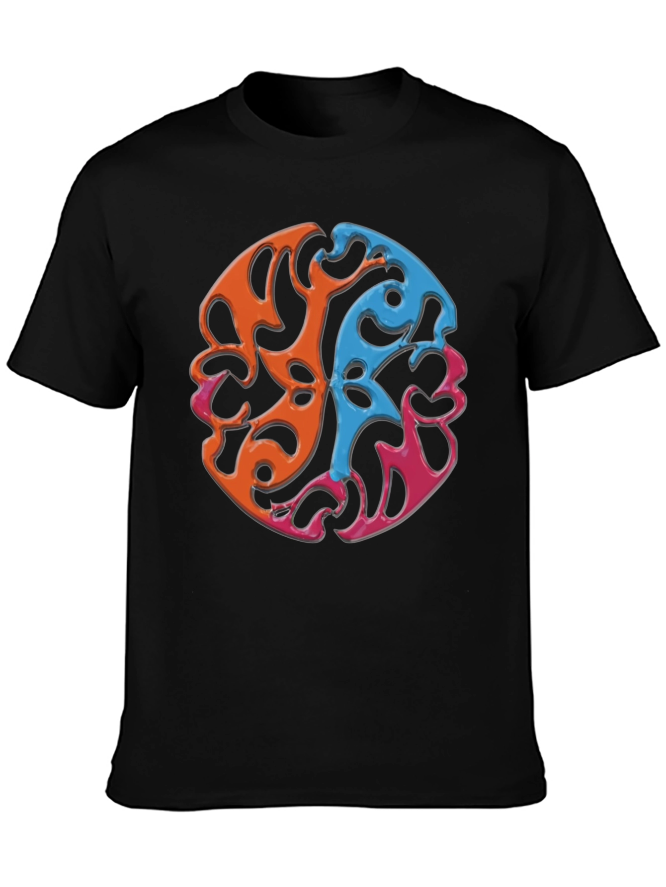 Abstract Swirl Graphic Tee - Casual Comfort