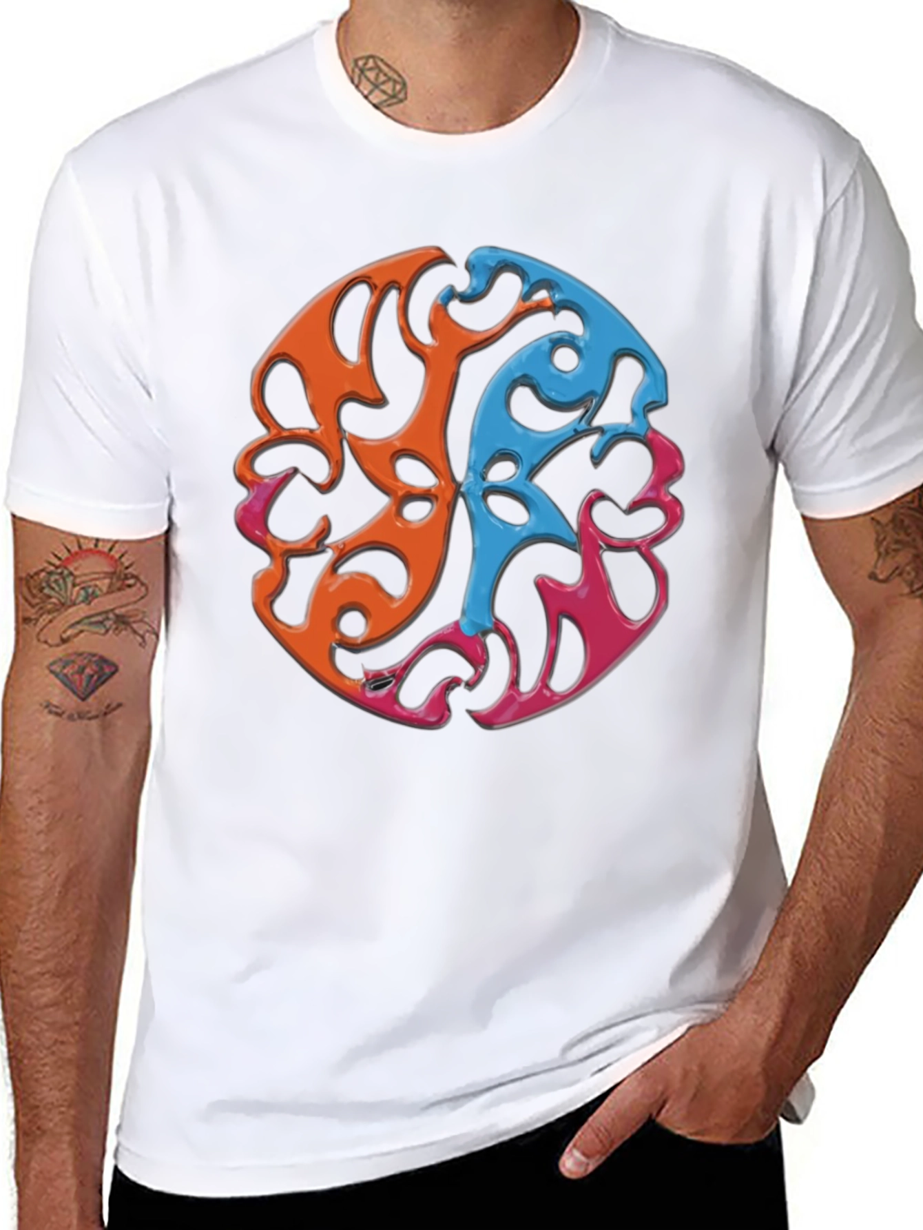 Abstract Swirl Graphic Tee - Casual Comfort