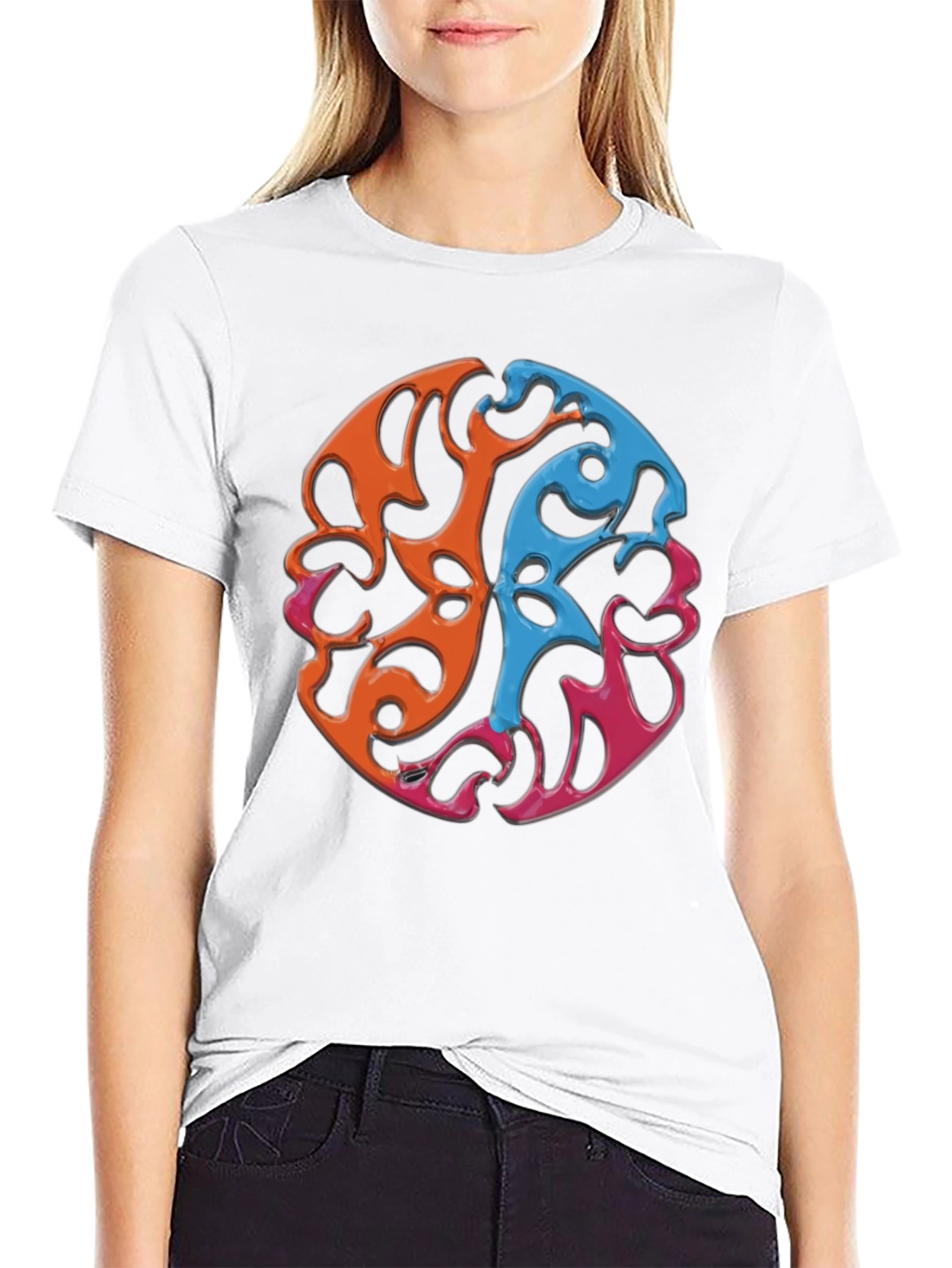 Abstract Swirl Graphic Tee - Casual Comfort