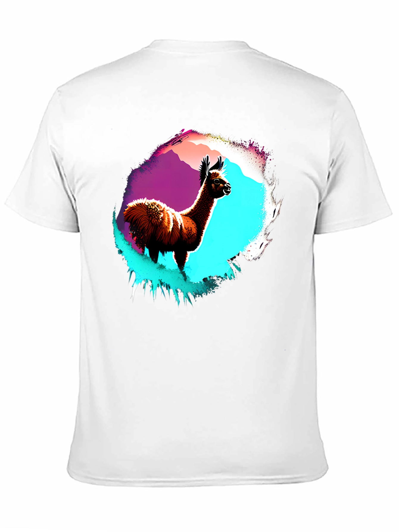 Llama Graphic T-Shirt - Mens Black Crew Neck Tee