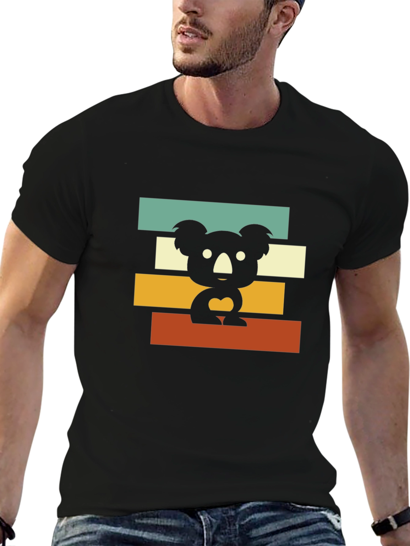 Retro Koala T-Shirt - Black Graphic Tee