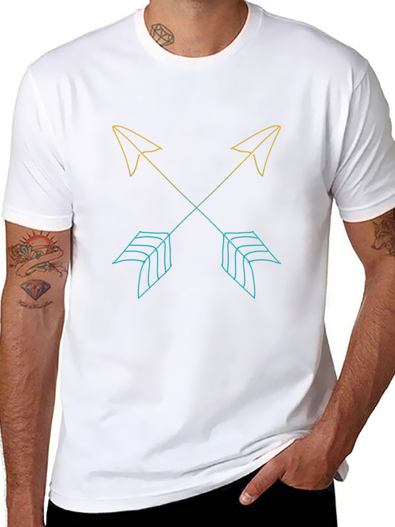 Crossed Arrows Graphic Tee - Casual Style