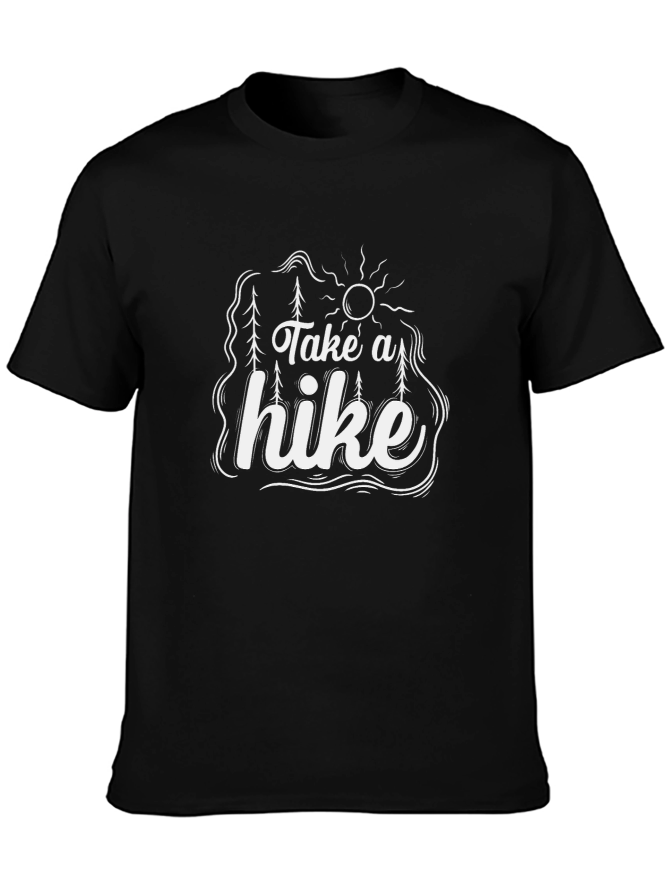 Take a Hike Graphic Tee - Black Cotton T-Shirt