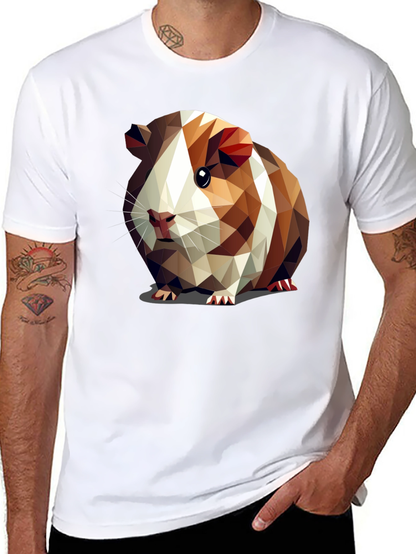 Guinea Pig Geometric Art T-Shirt