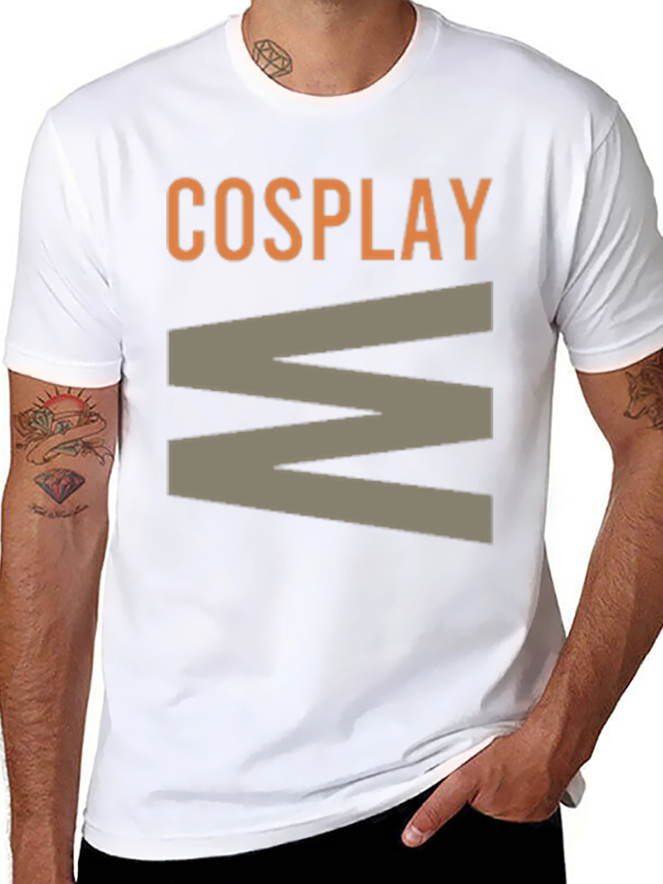 Cosplay Graphic Print Black T-Shirt
