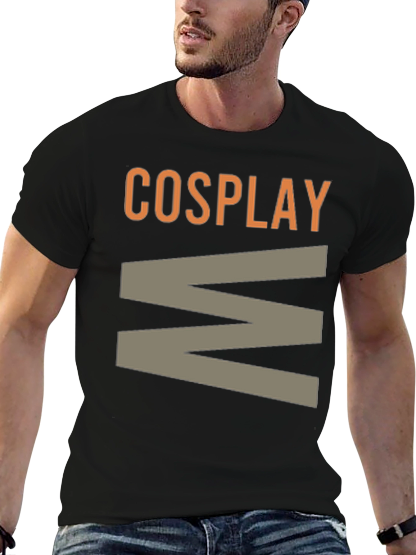 Cosplay Graphic Print Black T-Shirt