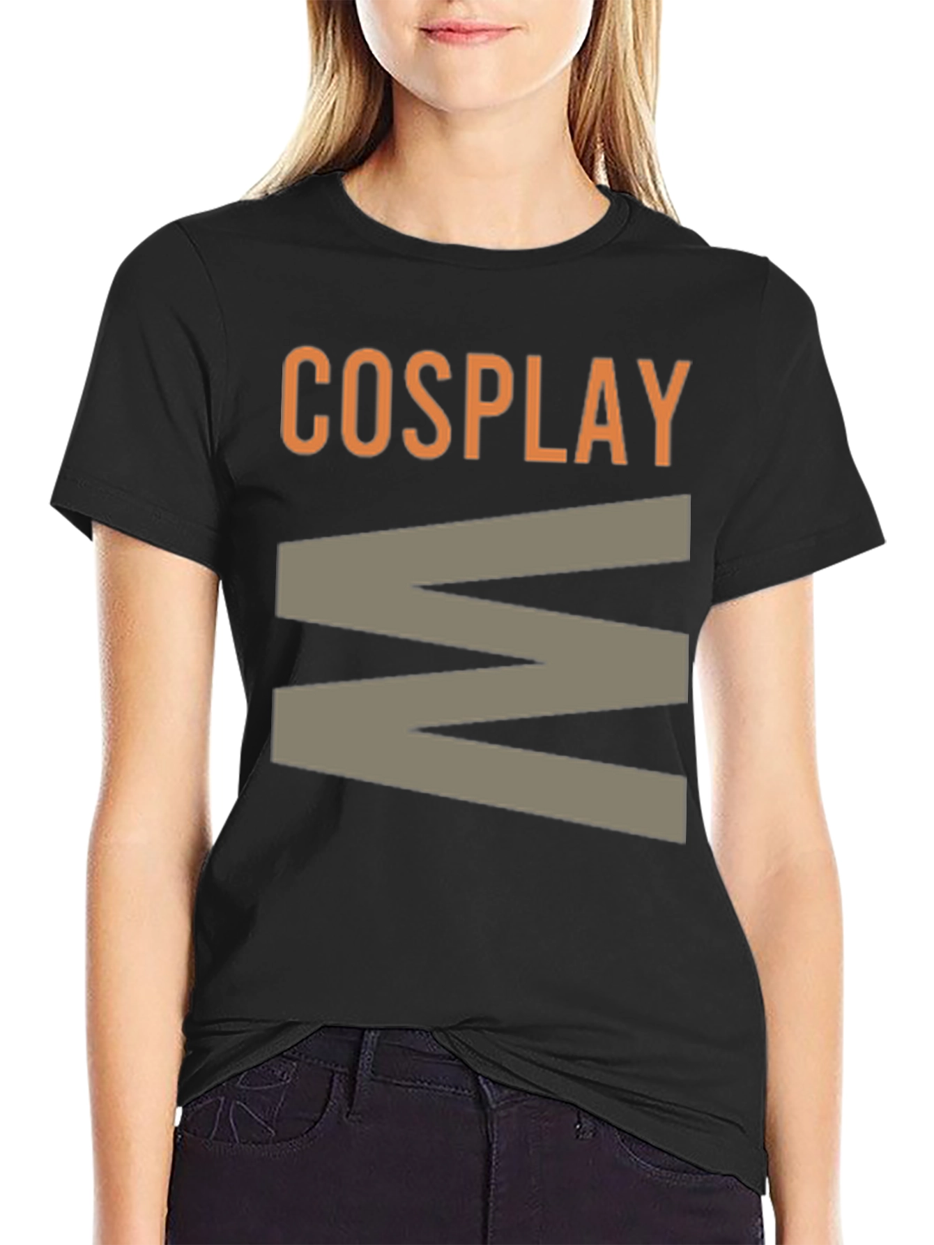 Cosplay Graphic Print Black T-Shirt