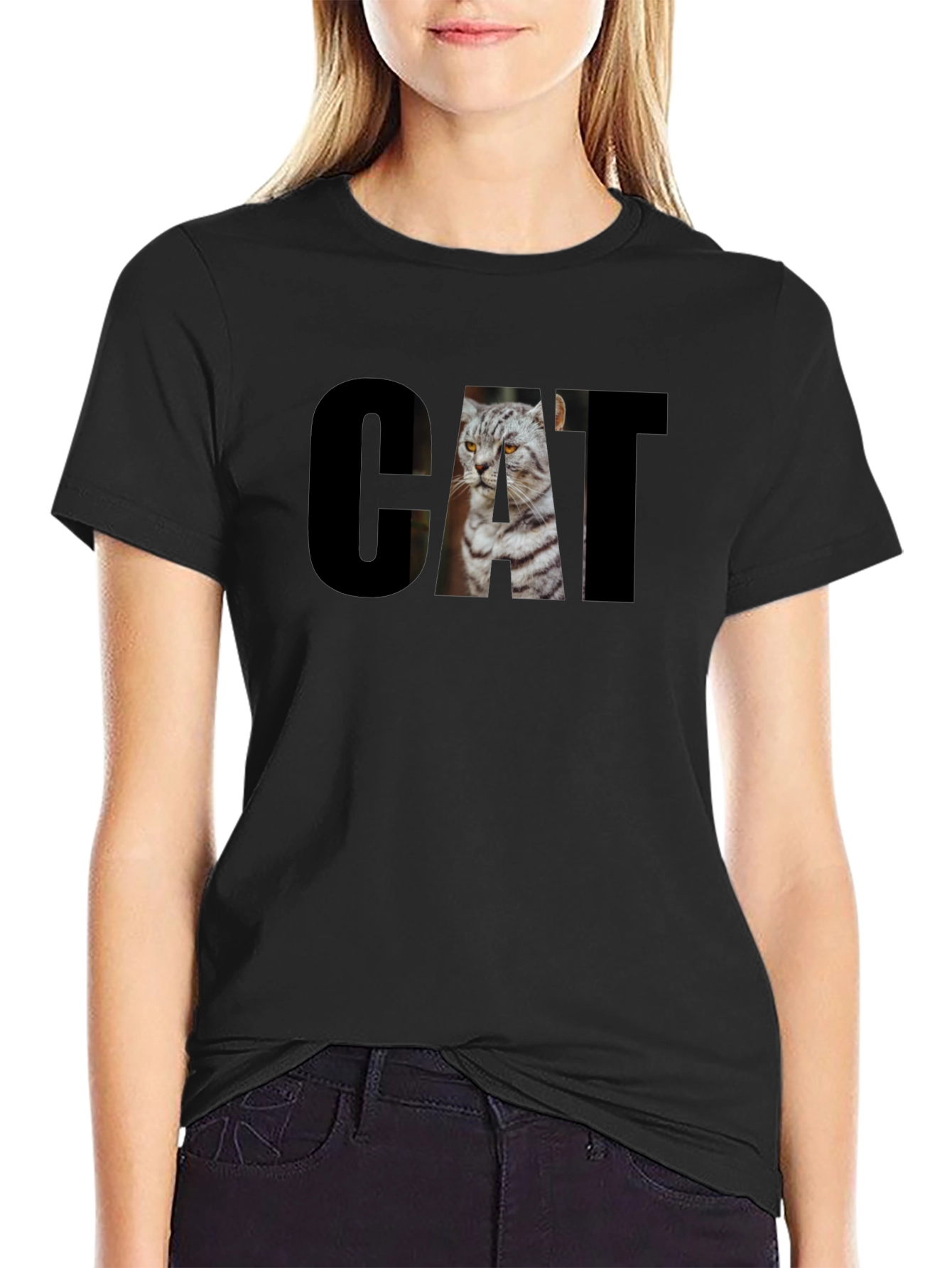 Cool Cat Graphic Tee - Unisex Black T-Shirt