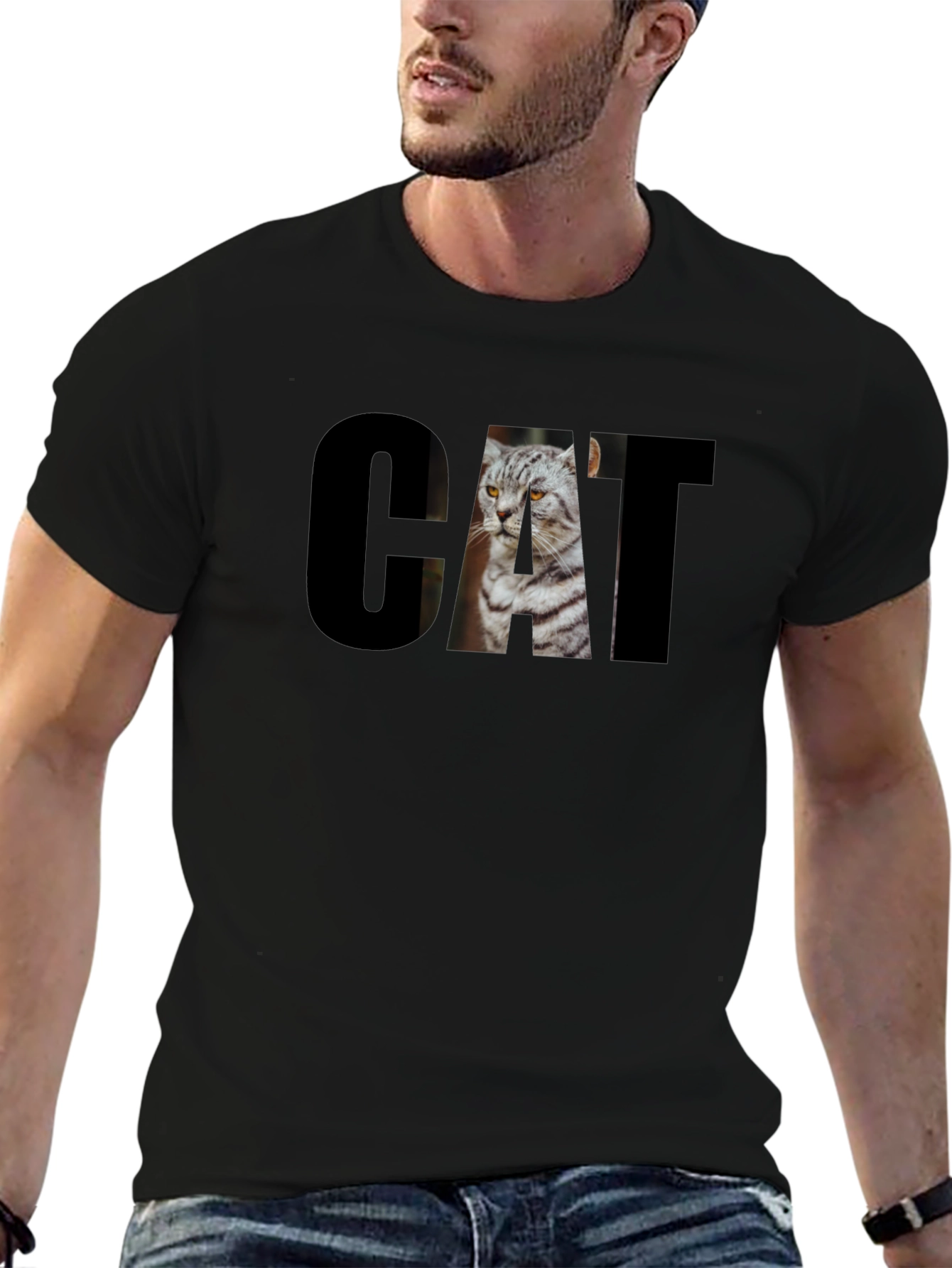 Cool Cat Graphic Tee - Unisex Black T-Shirt