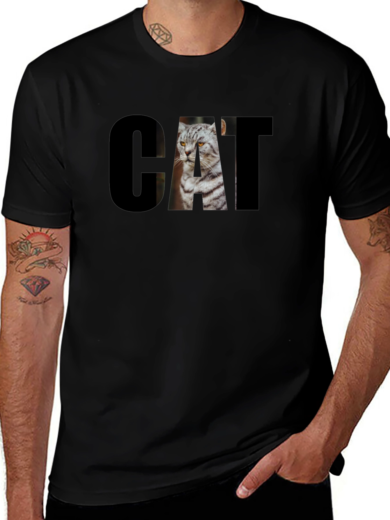Cool Cat Graphic Tee - Unisex Black T-Shirt