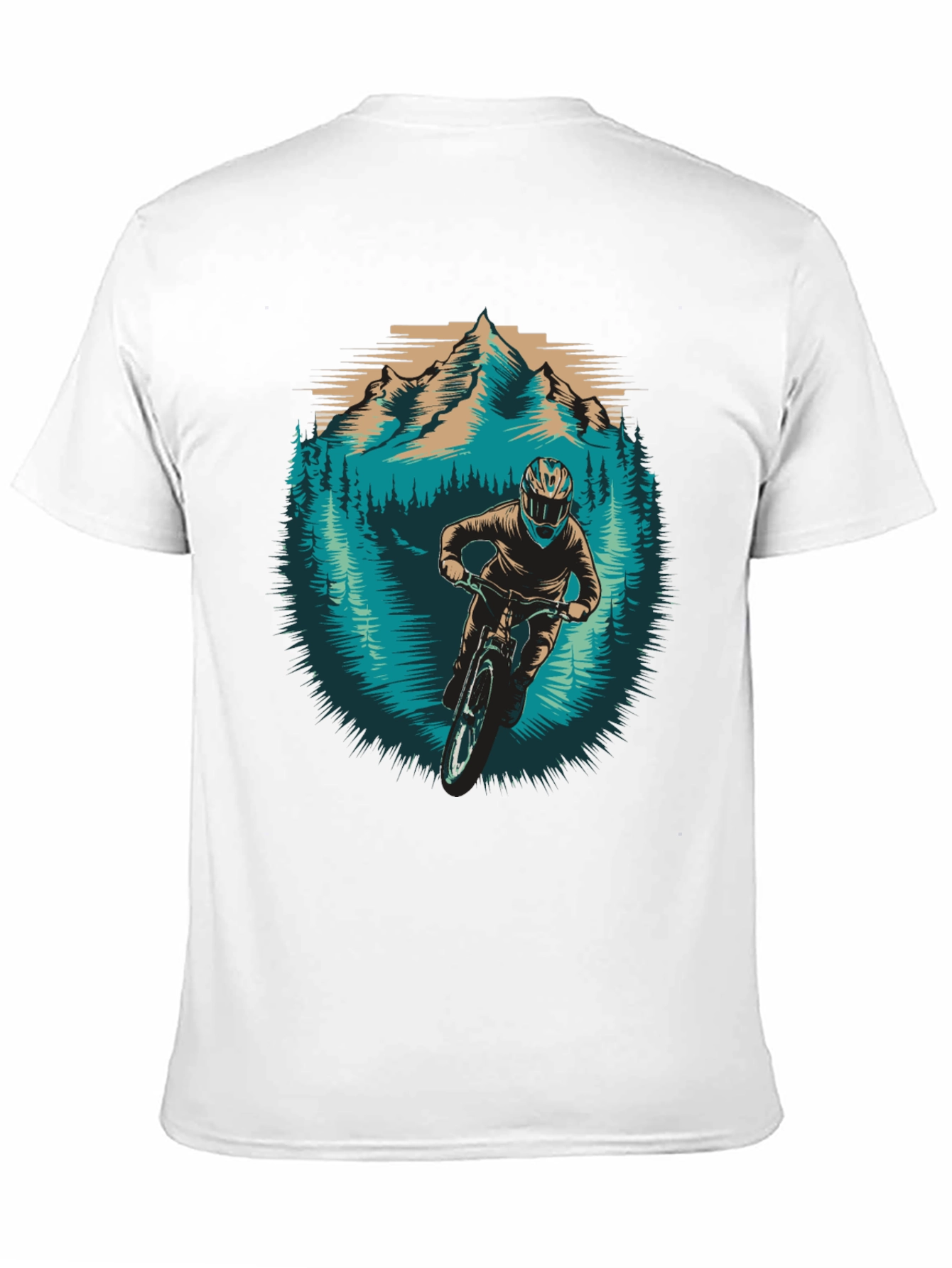 Mountain Biker Graphic Tee - Nature Adventure Shirt