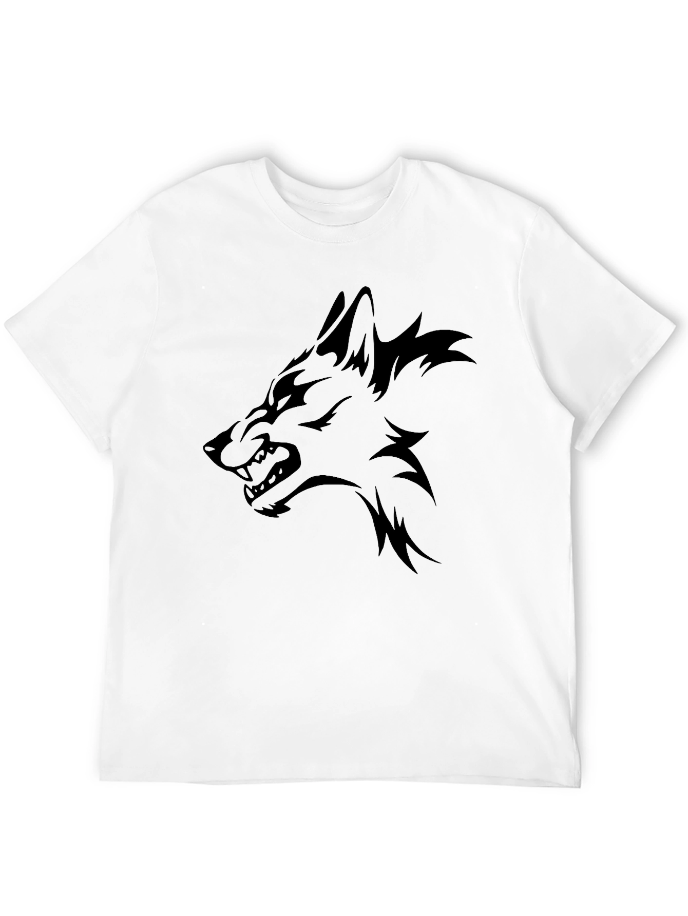 Mens Black T-Shirt - Wolf Graphic Tee