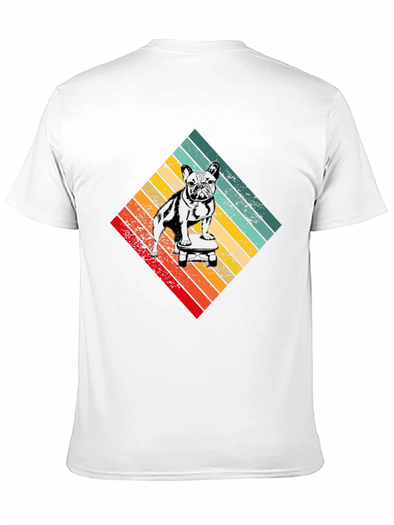 Retro Dog on Skateboard Graphic T-Shirt