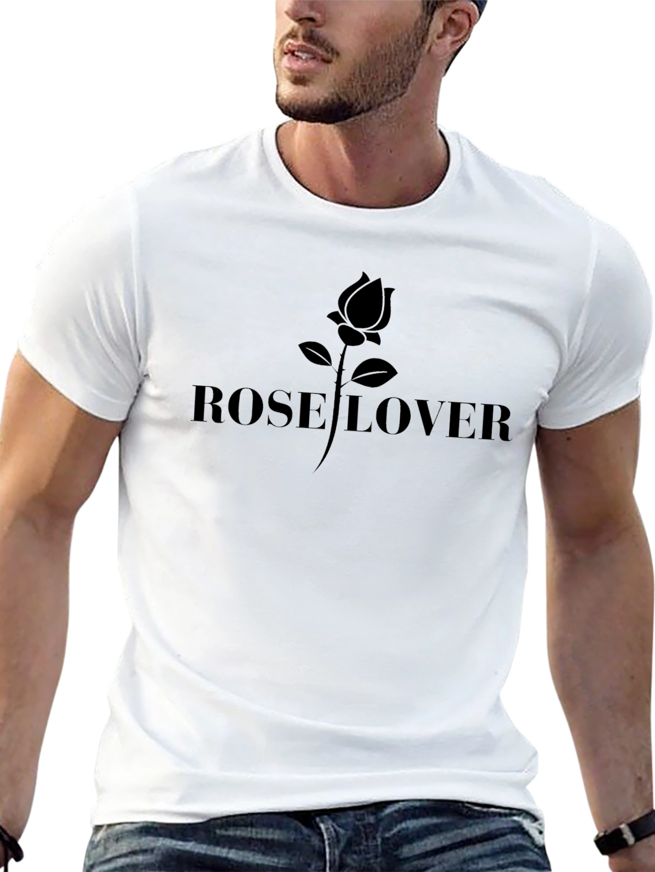 Rose Lover Black T-Shirt - Stylish Graphic Tee