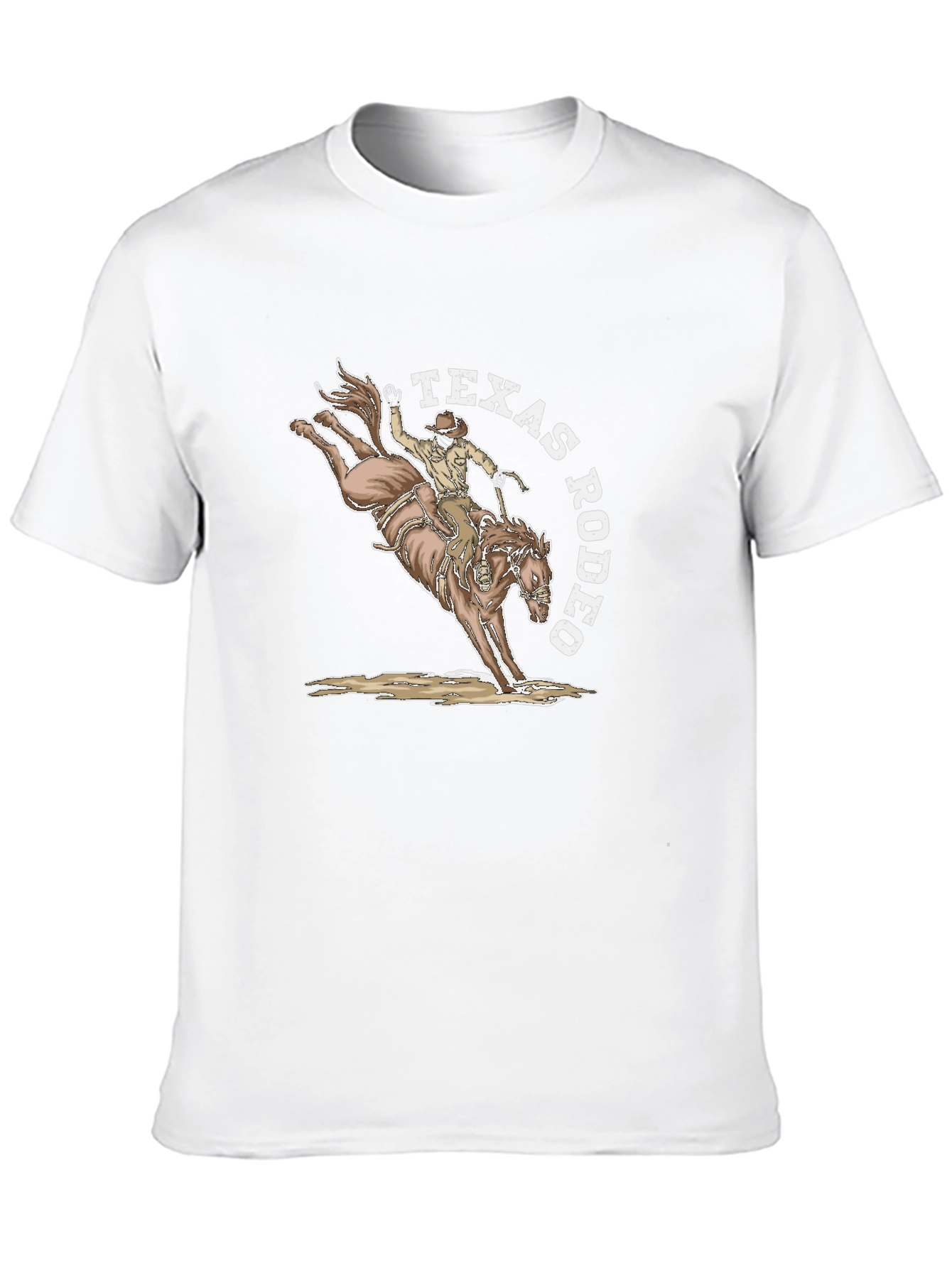 Texas Rodeo Graphic T-Shirt - Cowboy Horseback Riding