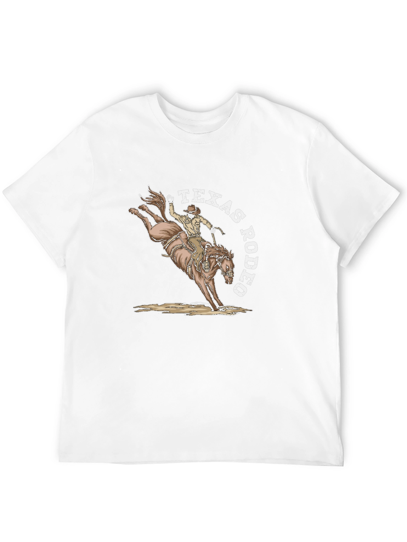 Texas Rodeo Graphic T-Shirt - Cowboy Horseback Riding