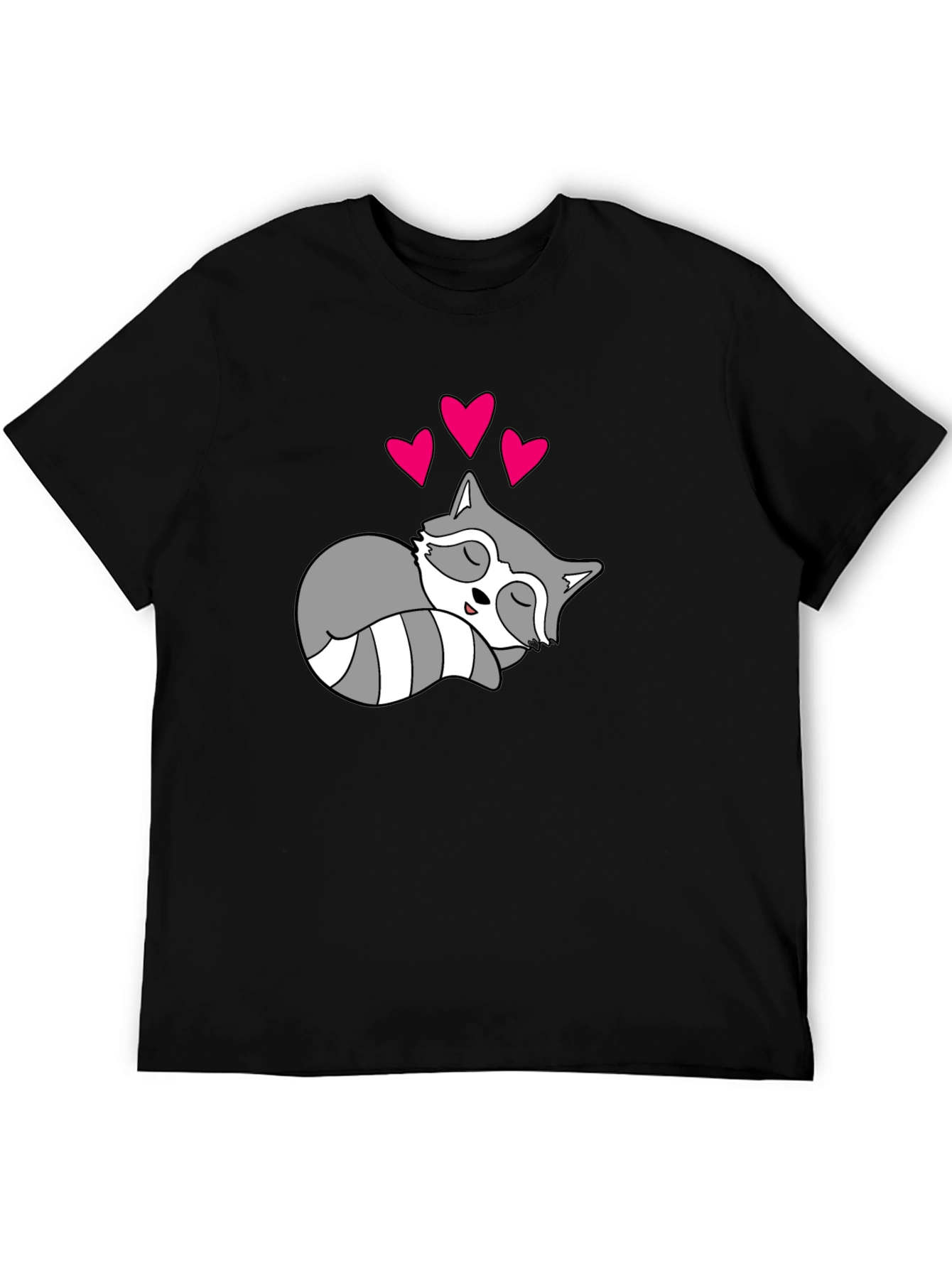 Sleeping Raccoon Graphic Tee - Cute Love Animal Shirt
