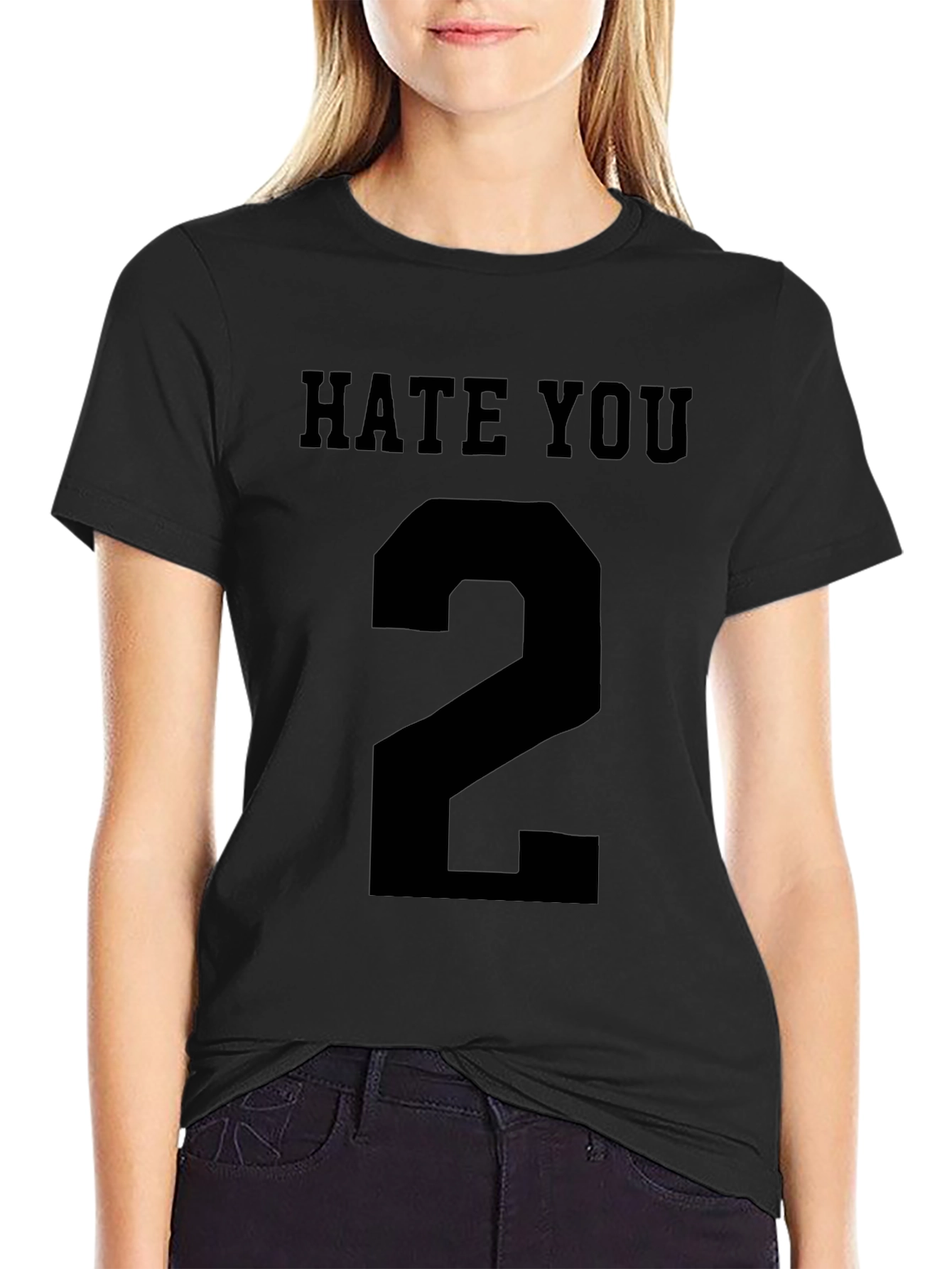 Hate You 2 Graphic T-Shirt - Black Cotton Tee