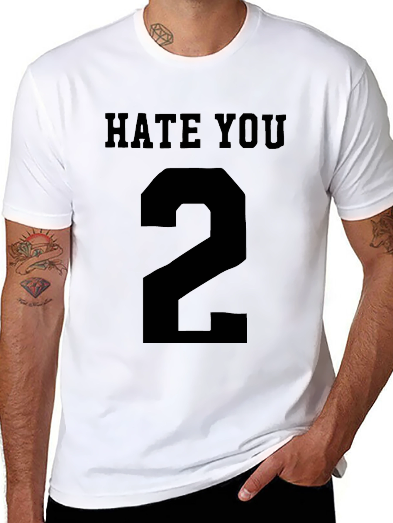 Hate You 2 Graphic T-Shirt - Black Cotton Tee