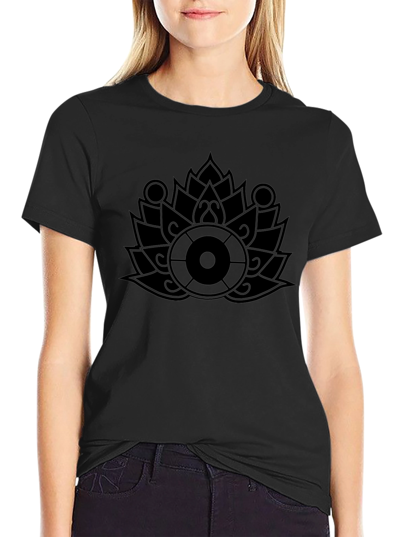Lotus Wheel Graphic Black T-Shirt