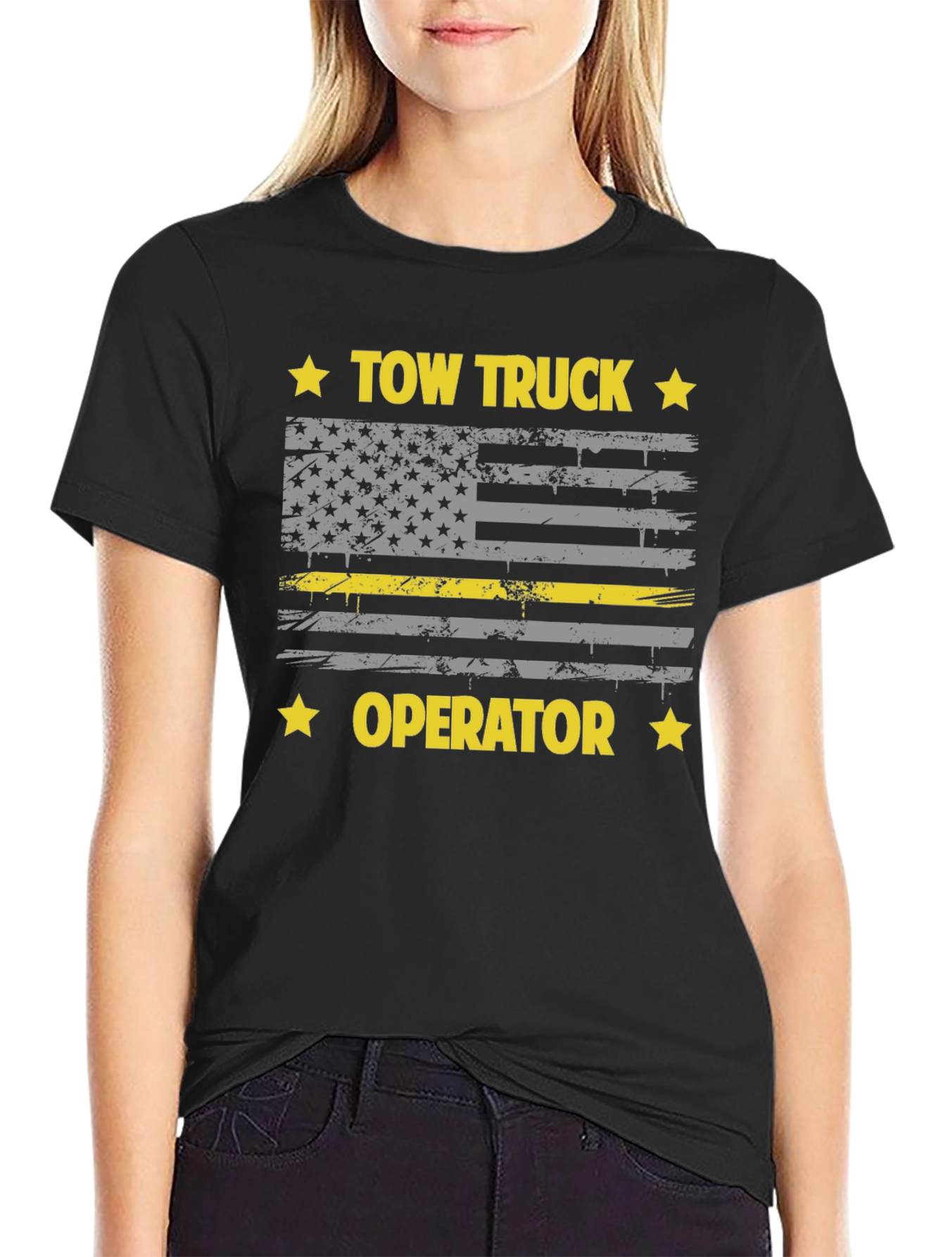 Tow Truck Operator Flag Graphic Tee