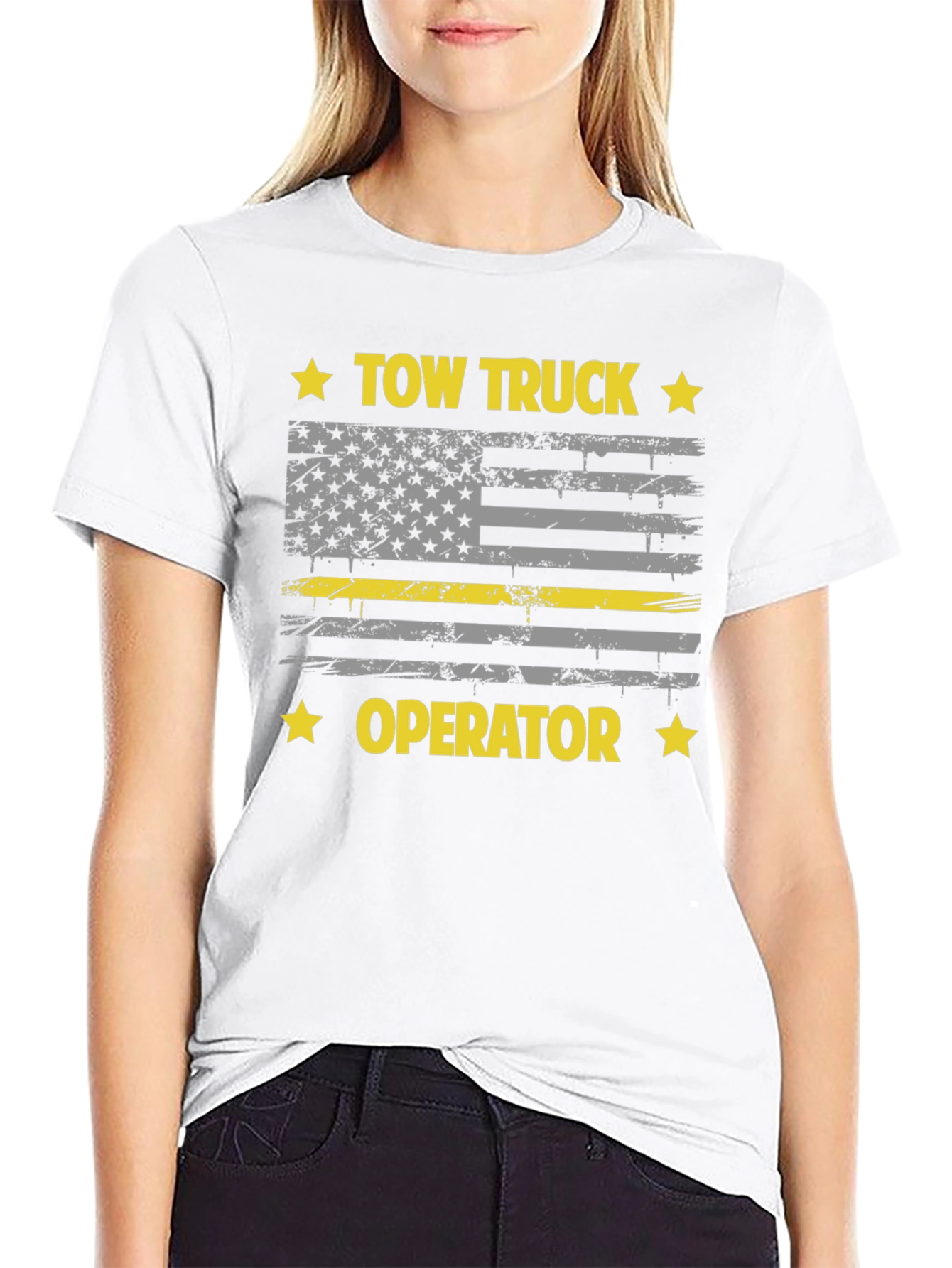 Tow Truck Operator Flag Graphic Tee