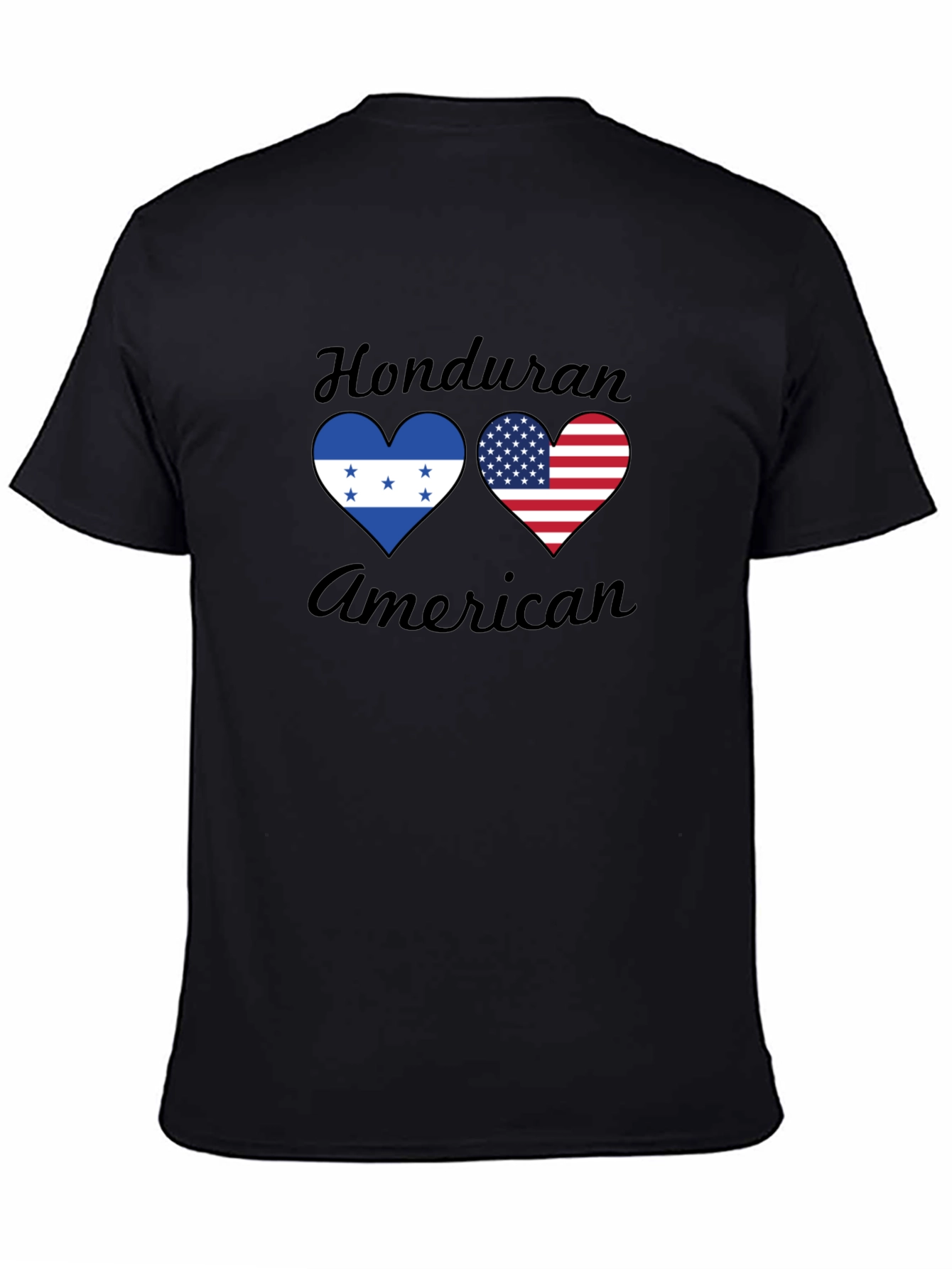 Honduran American Flag Heart Graphic T-Shirt
