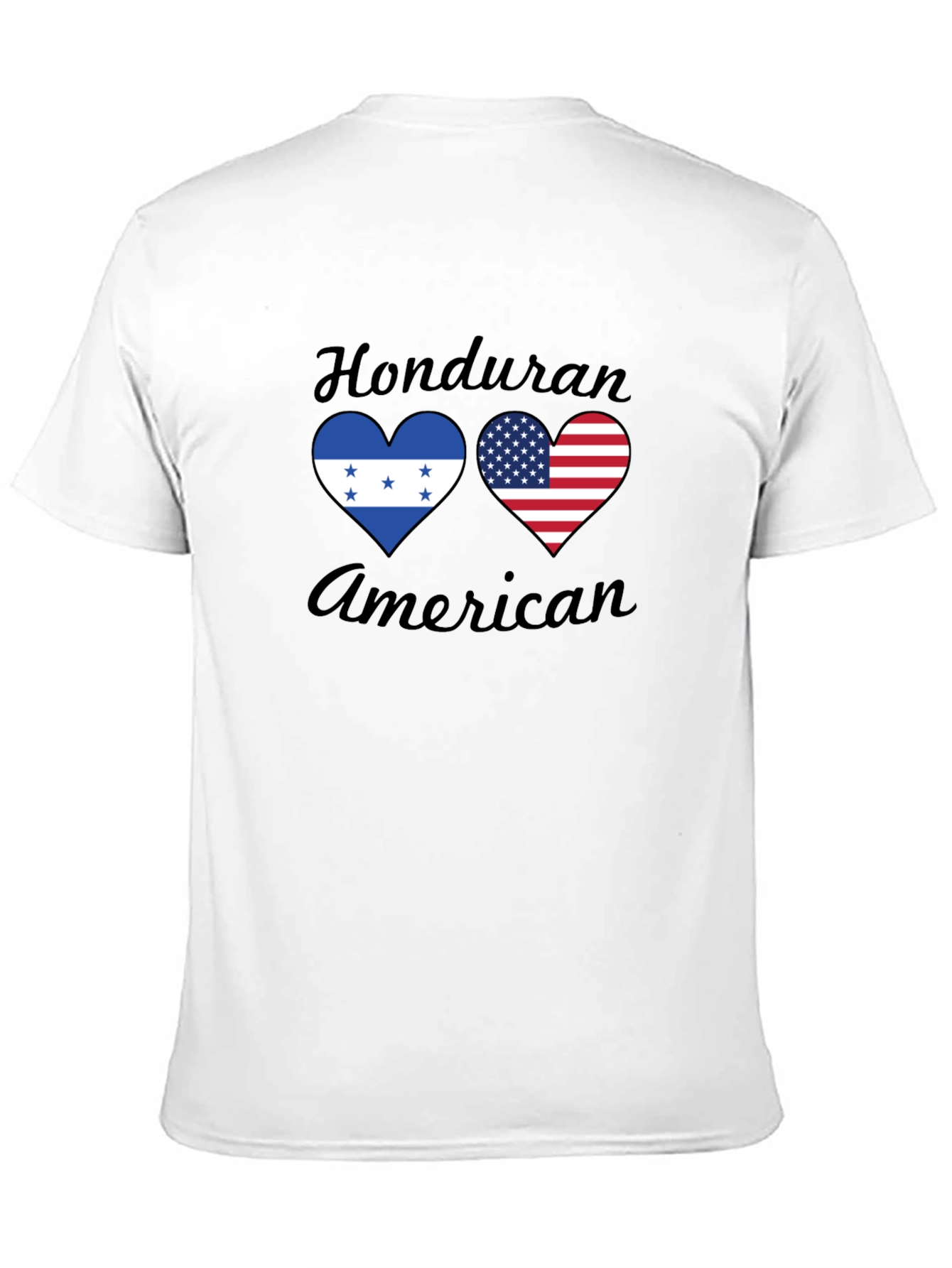 Honduran American Flag Heart Graphic T-Shirt