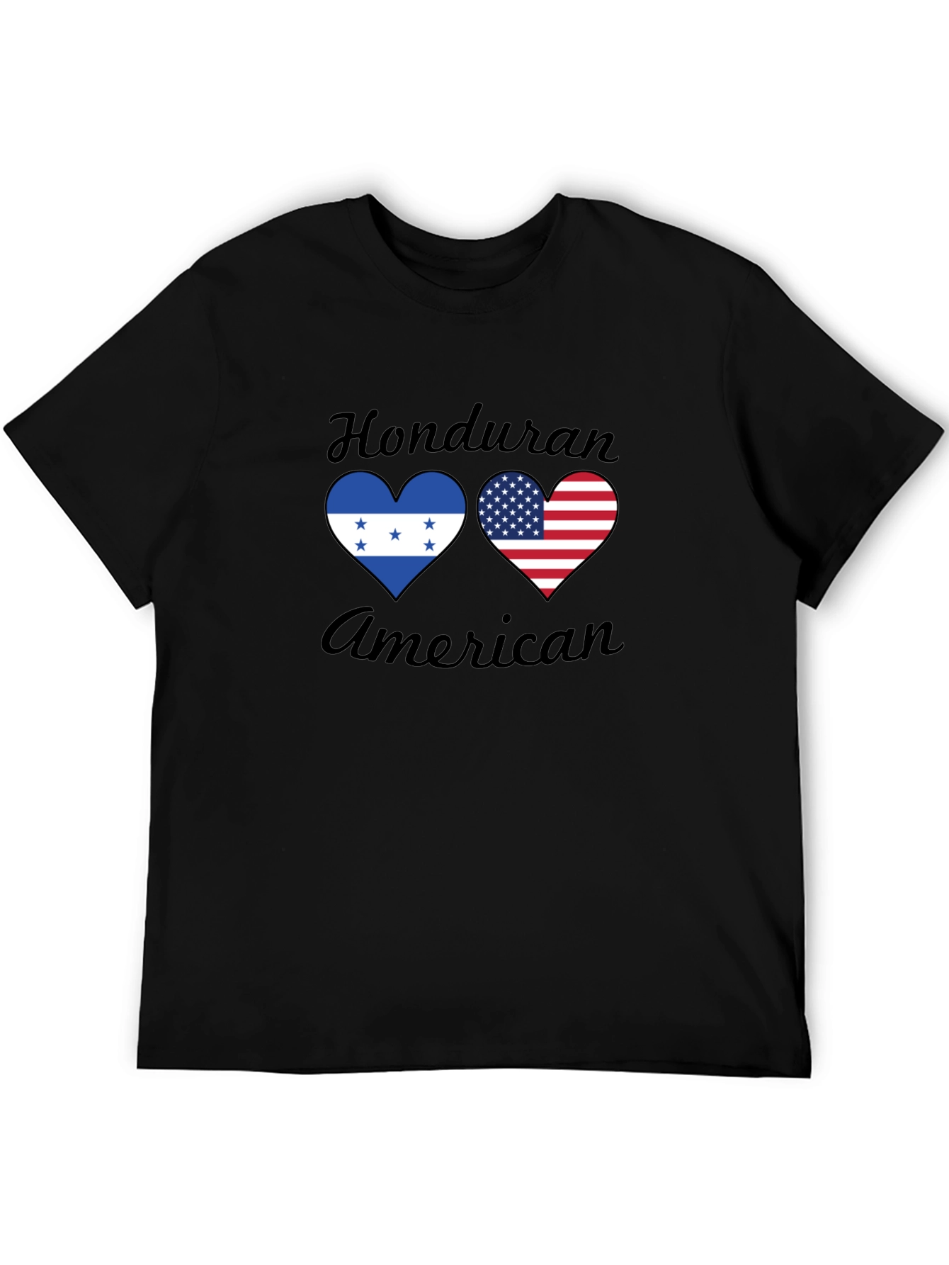Honduran American Flag Heart Graphic T-Shirt