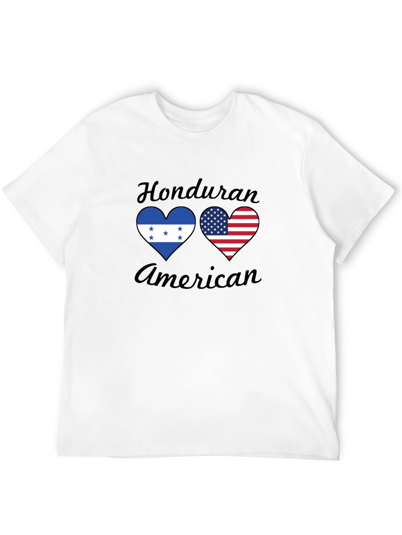 Honduran American Flag Heart Graphic T-Shirt