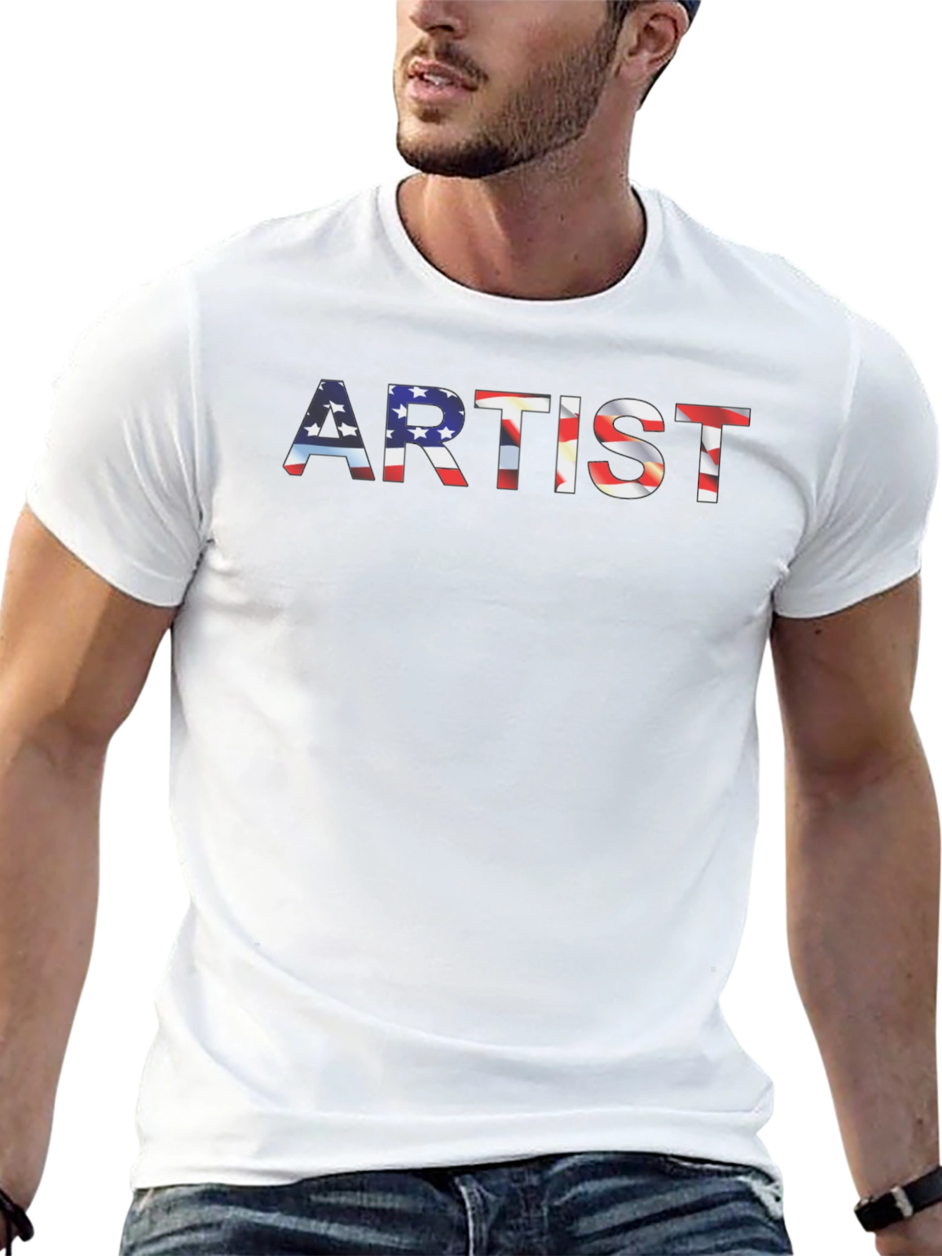 American Flag Artist Graphic Tee