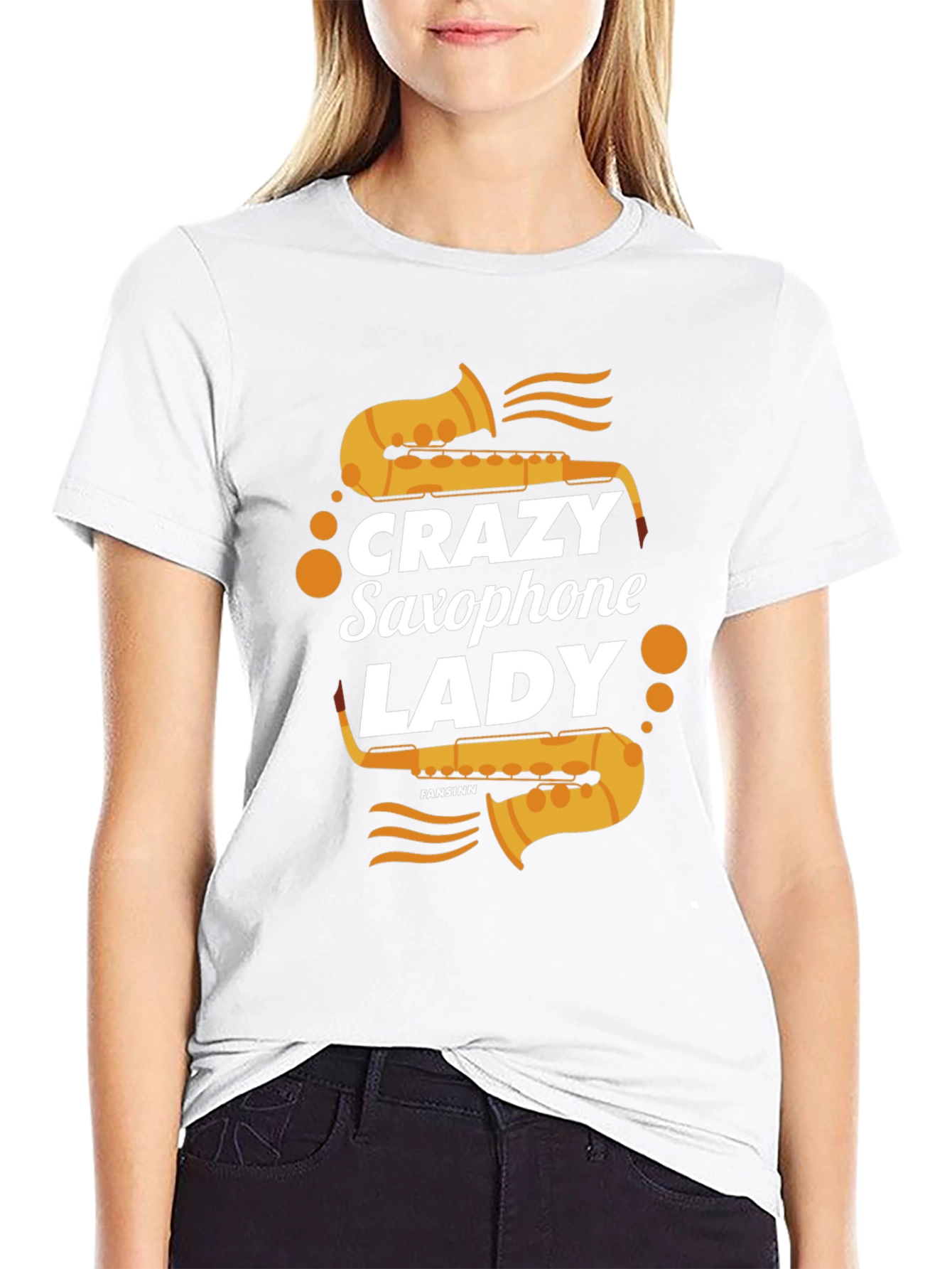 Crazy Saxophone Lady T-Shirt - Music Lover Tee