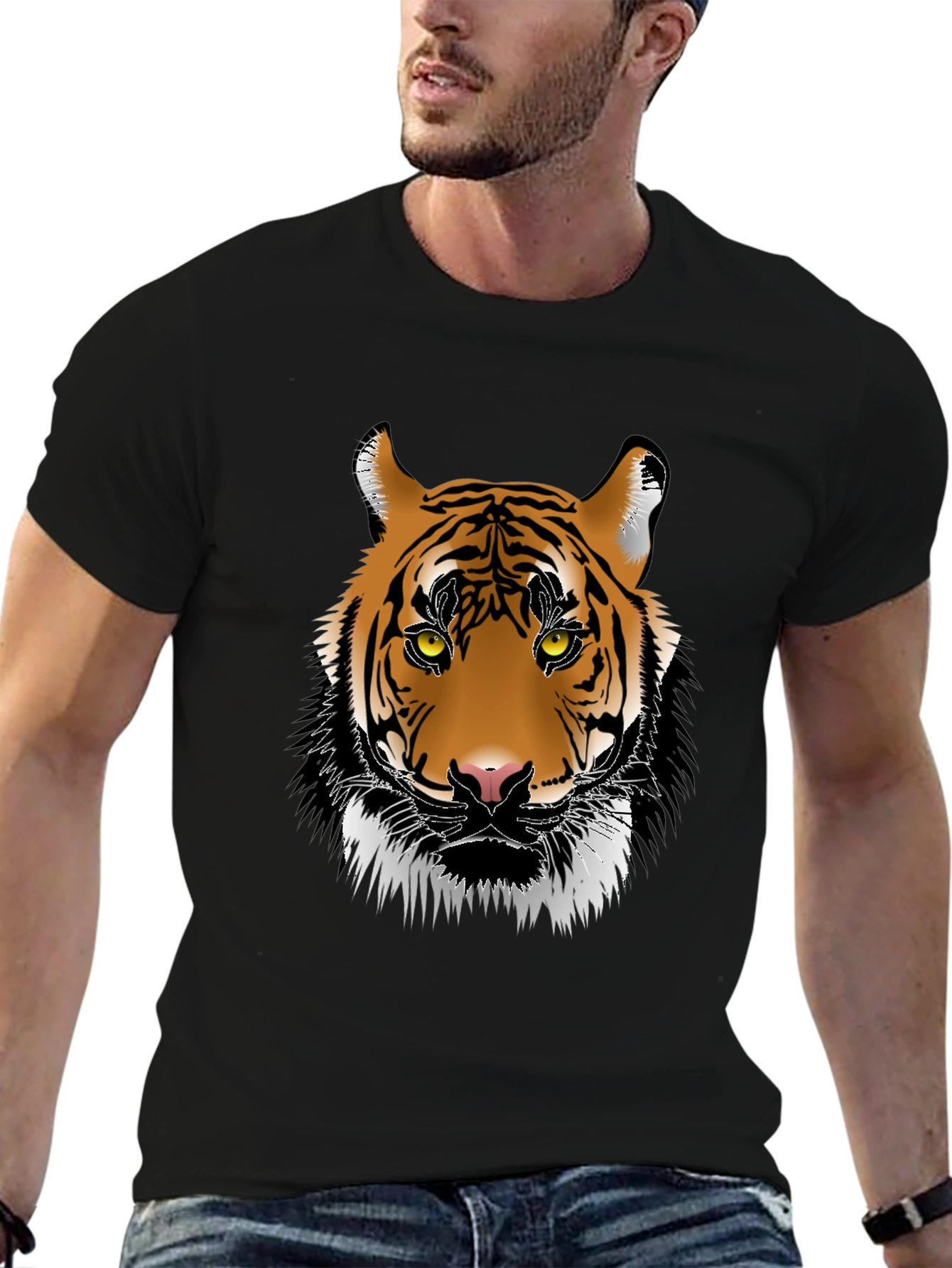 Tiger Graphic Tee - Mens Black T-Shirt
