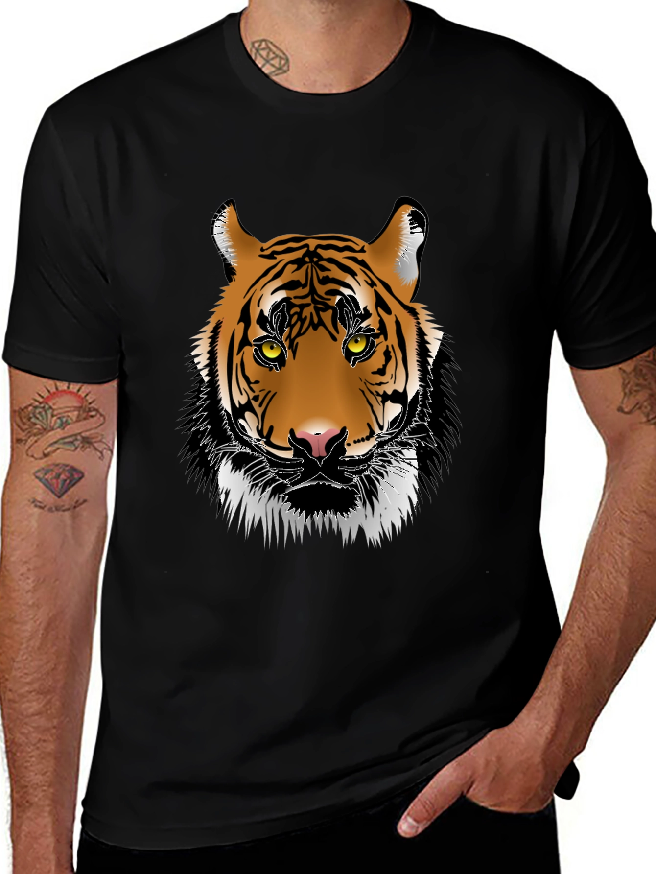 Tiger Graphic Tee - Mens Black T-Shirt