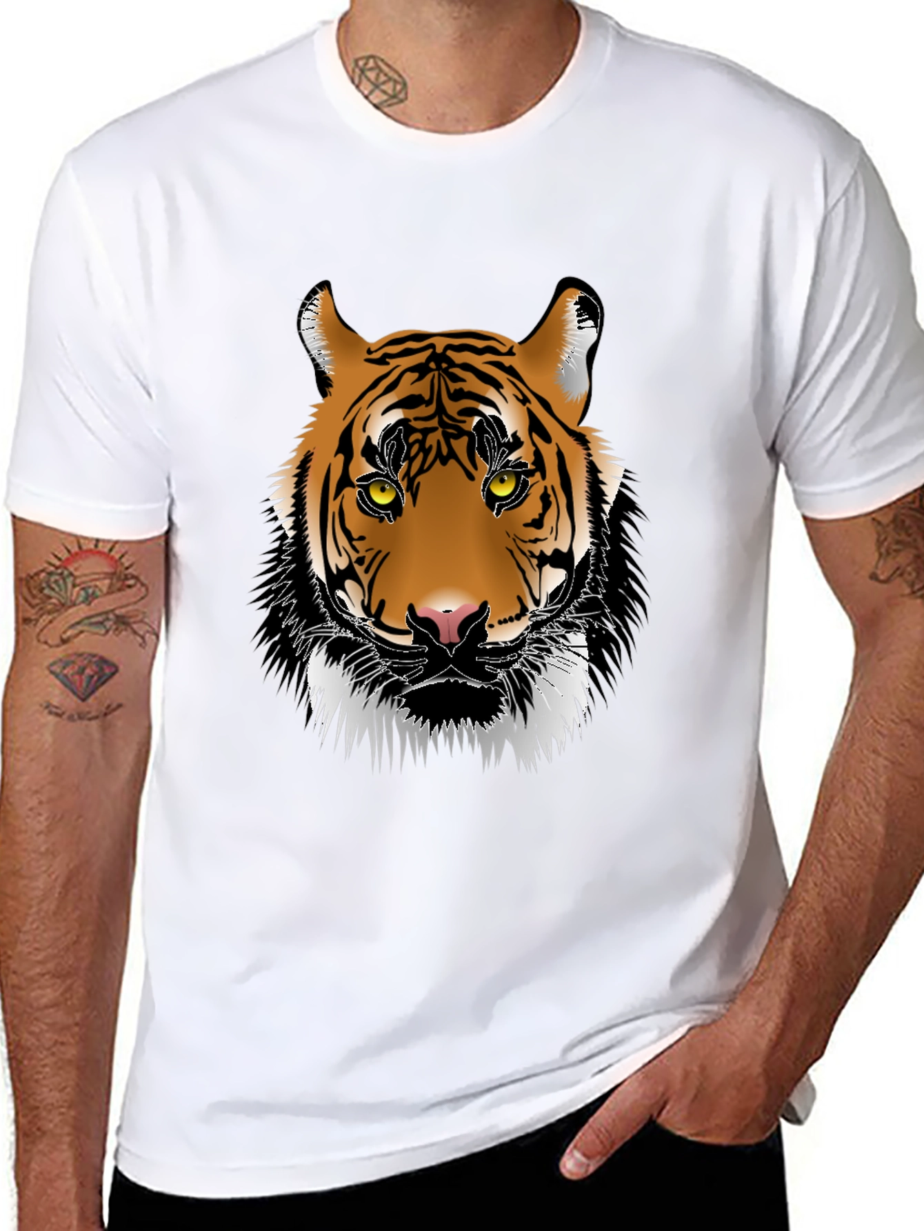 Tiger Graphic Tee - Mens Black T-Shirt