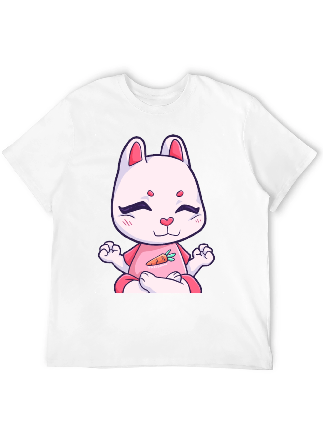 Meditating Bunny T-Shirt - Black Cotton Tee